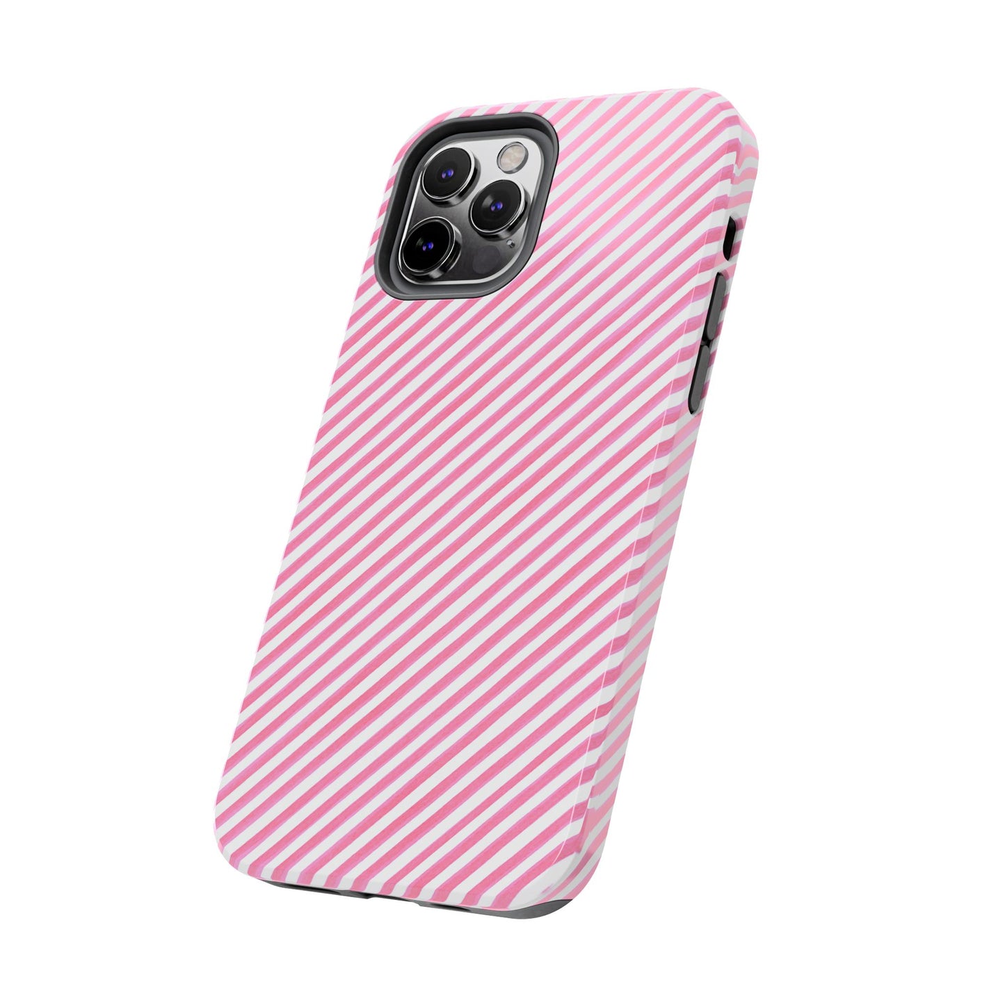 Bias Stripe Pink / White Phone Case