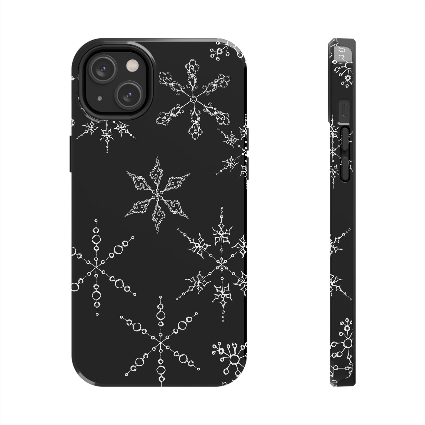 Snowflakes Black Phone Case