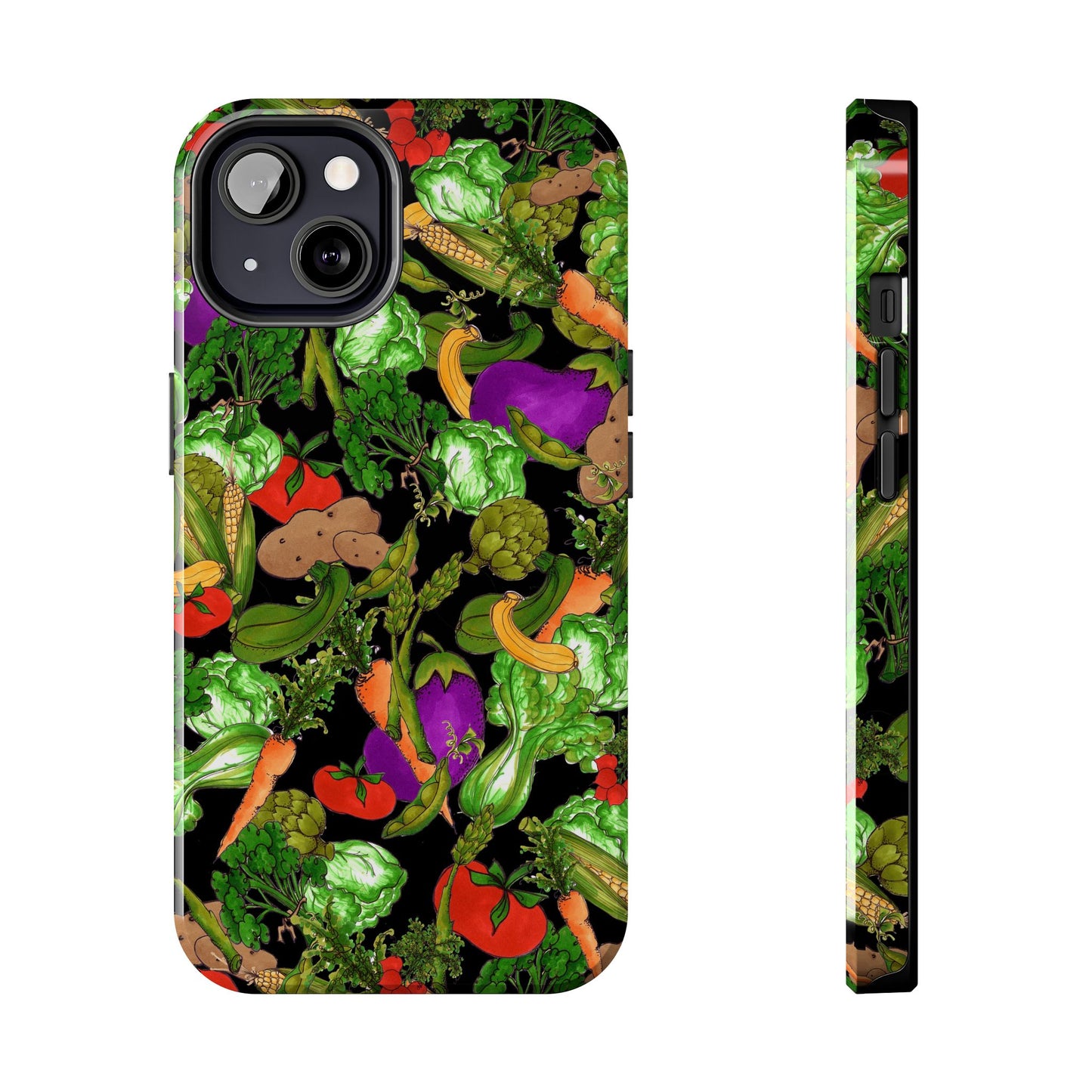 Veggie Jungle Black Phone Case