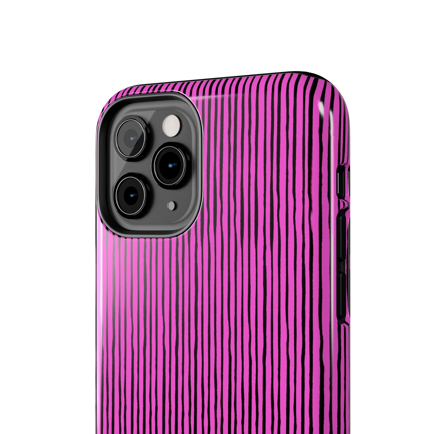 Quirky Pin Stripe Pink / Black Phone Case
