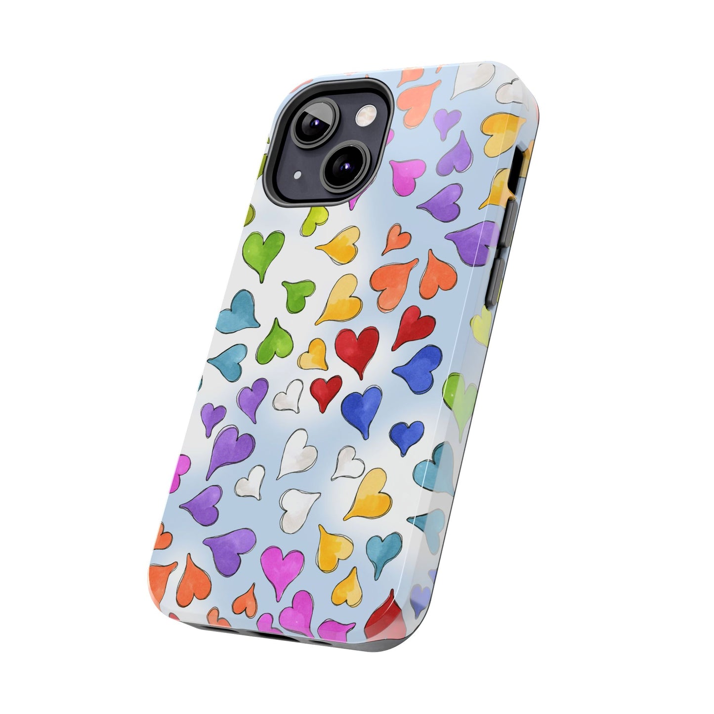 Happy Hearts Blue Sky Phone Case