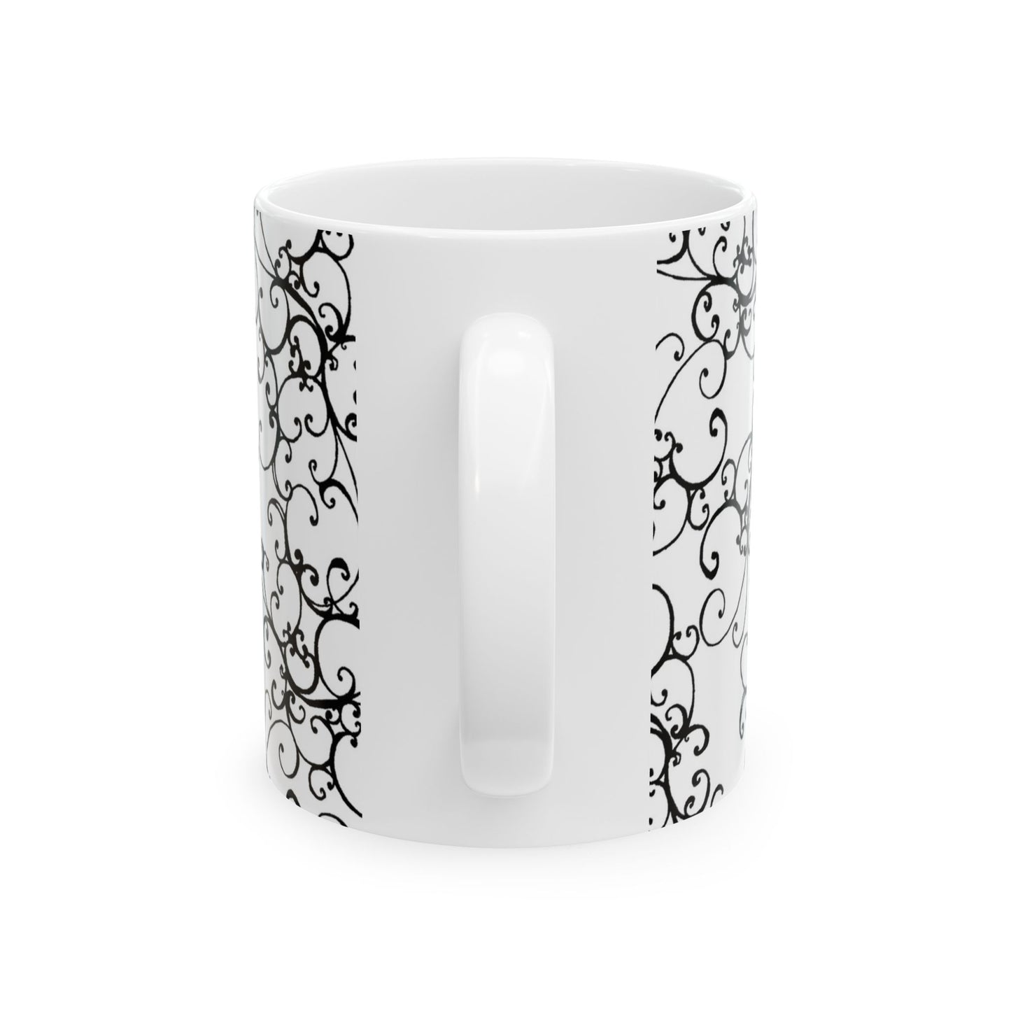 Elegant Scroll White / Black Cup