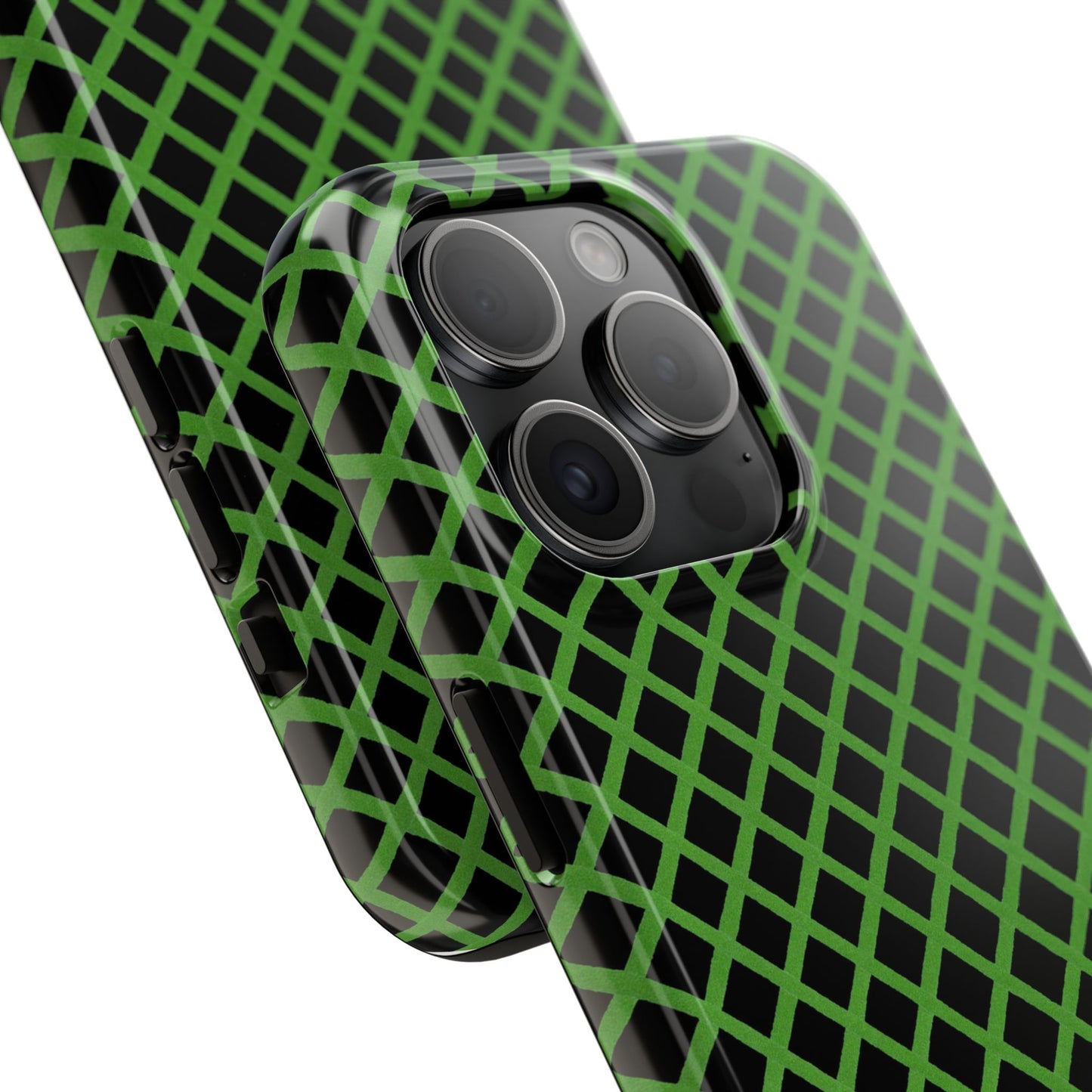 Trellis Green / Black Phone Case