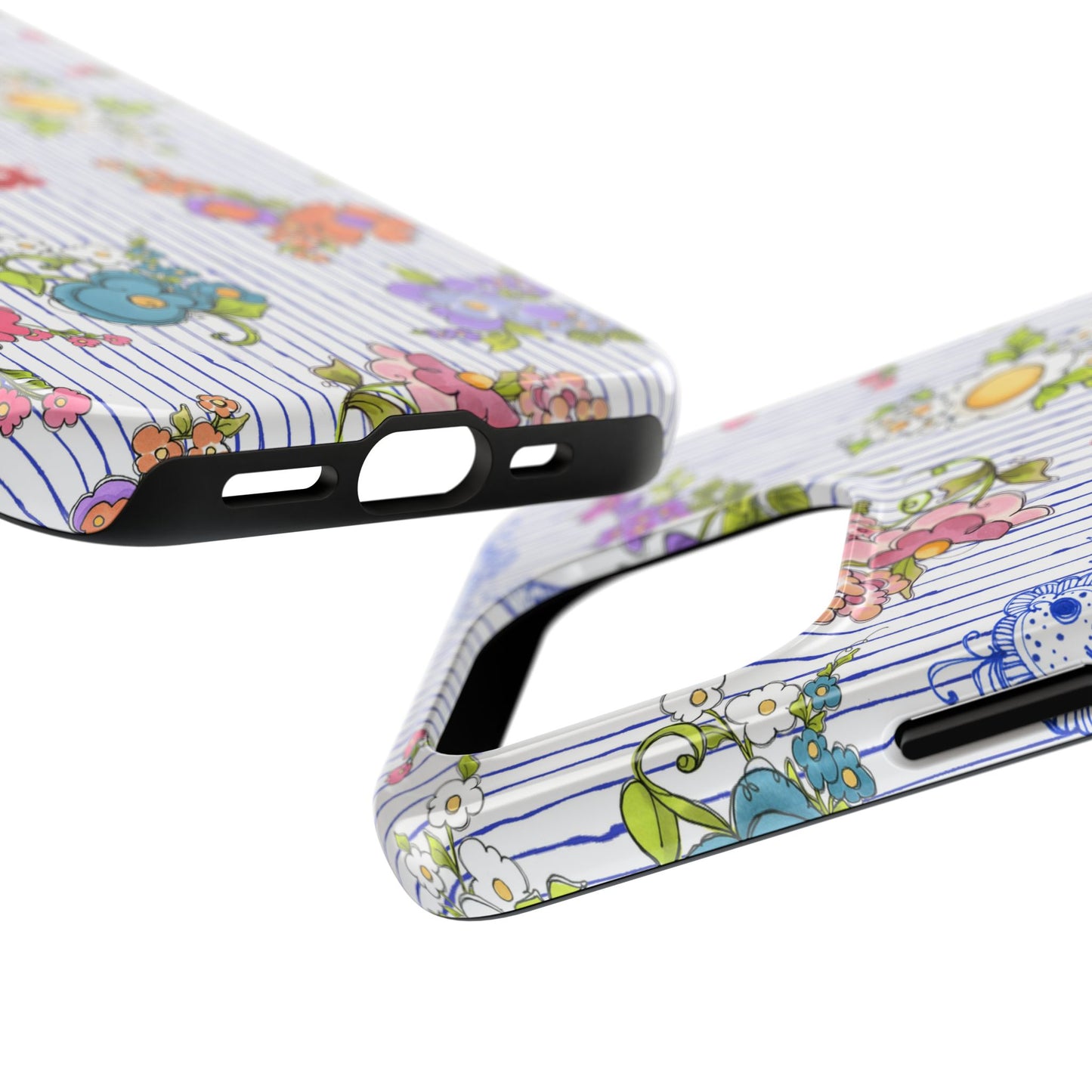 Mixed Bouquets Blue / White Phone Case