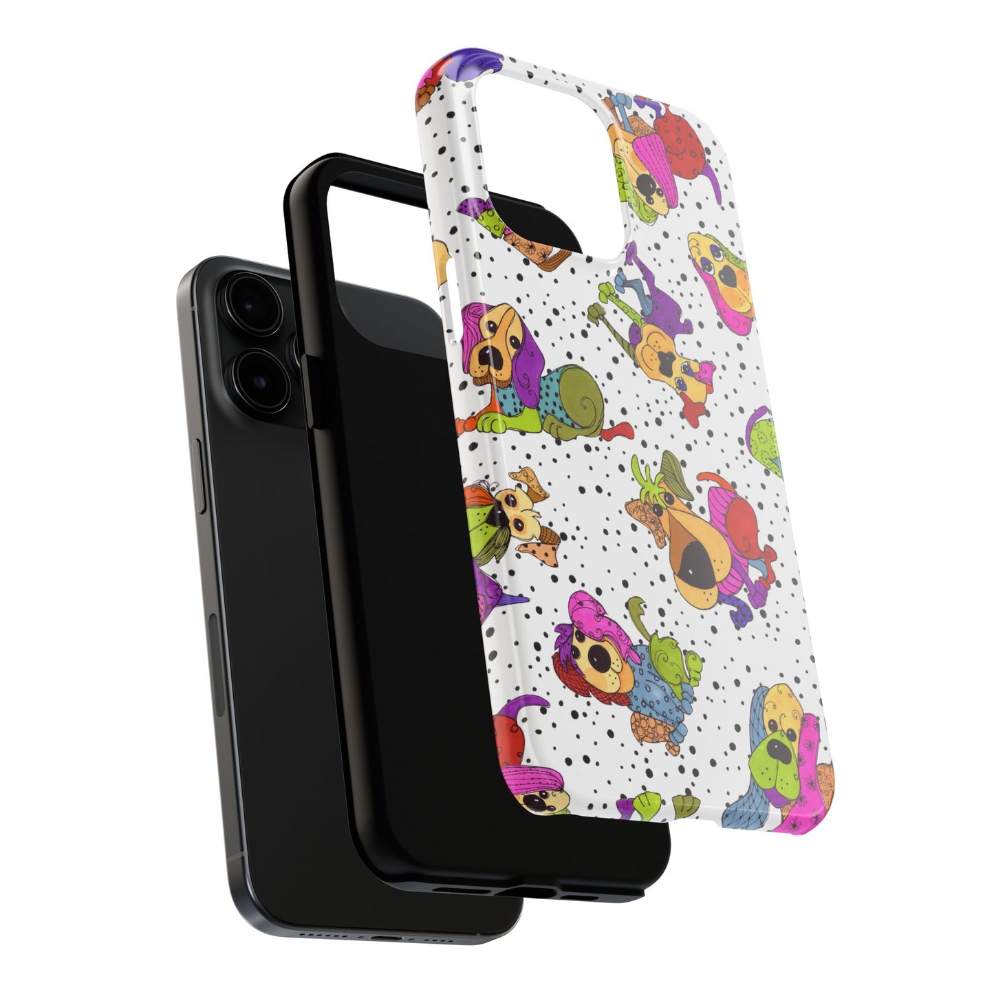 Tossed Happy Dogs White Phone Case