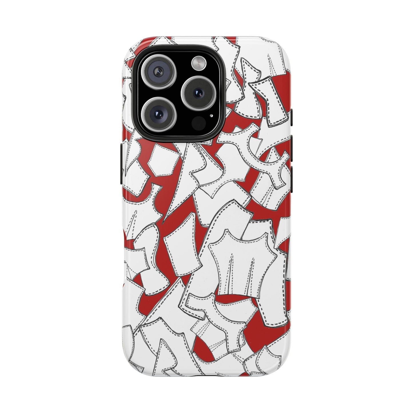 Pattern Pieces Red Phone Case