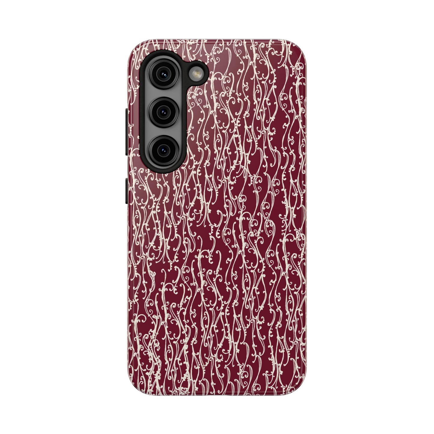 Swan Scroll Red / White Phone Case