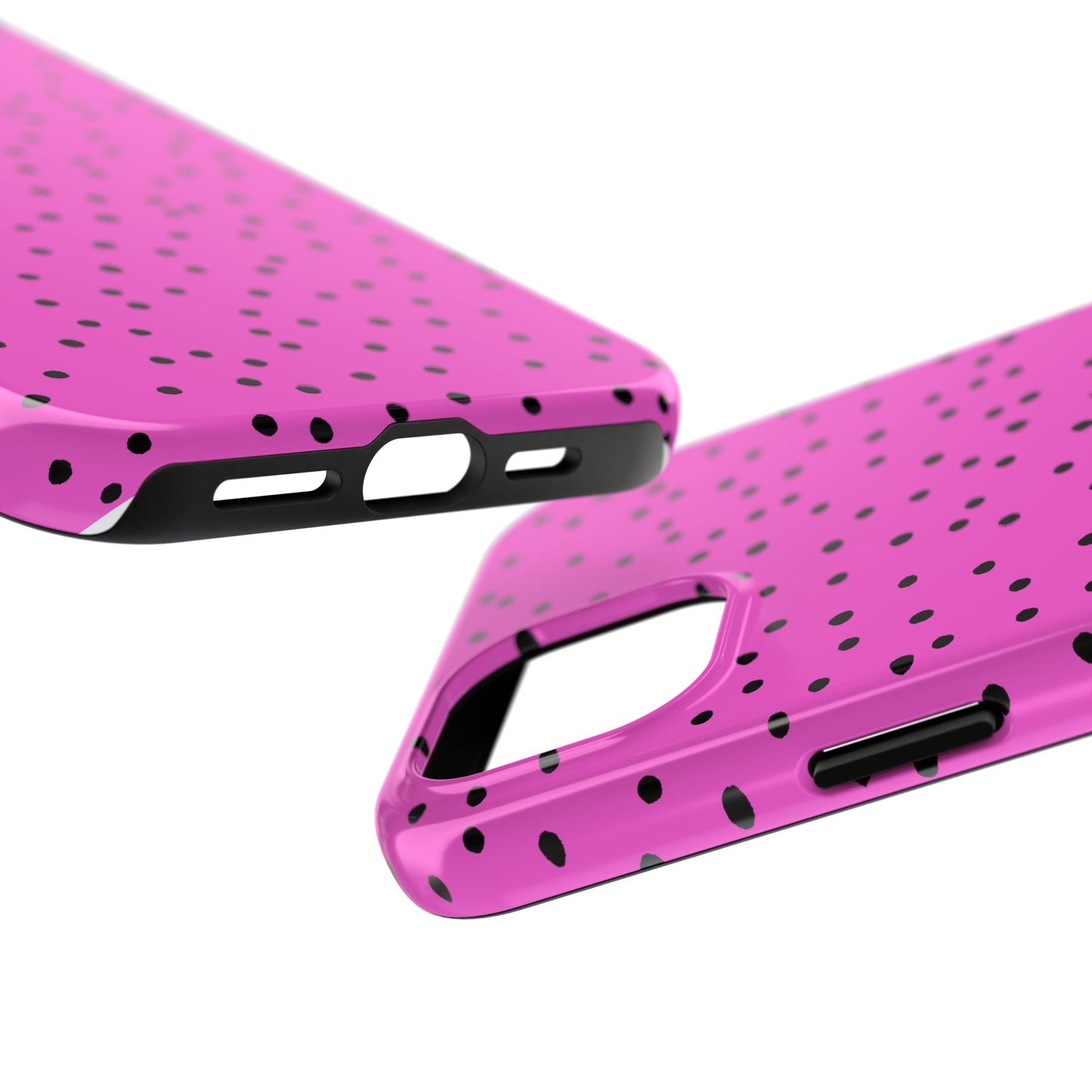 Dinky Dots Cerise / Black Phone Case