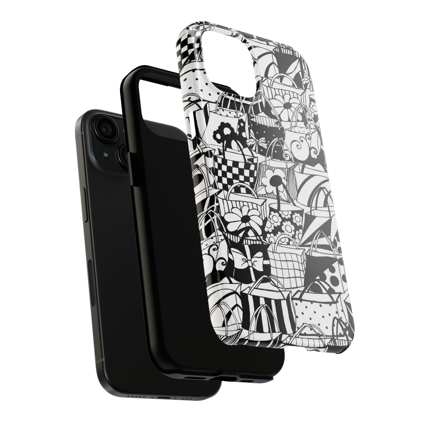 Totally Black / White Phone Case