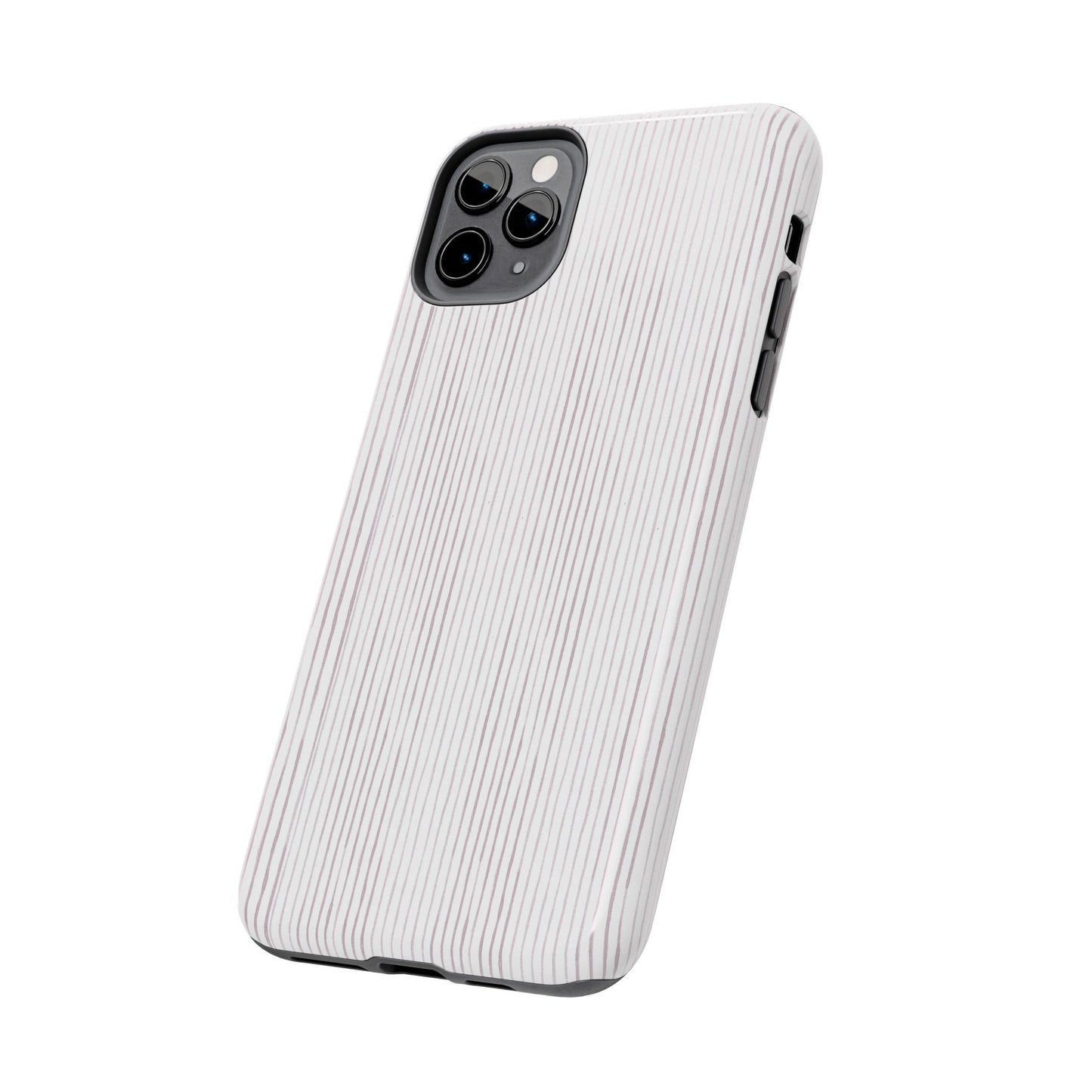 Happy Stripe White / Silver Phone Case