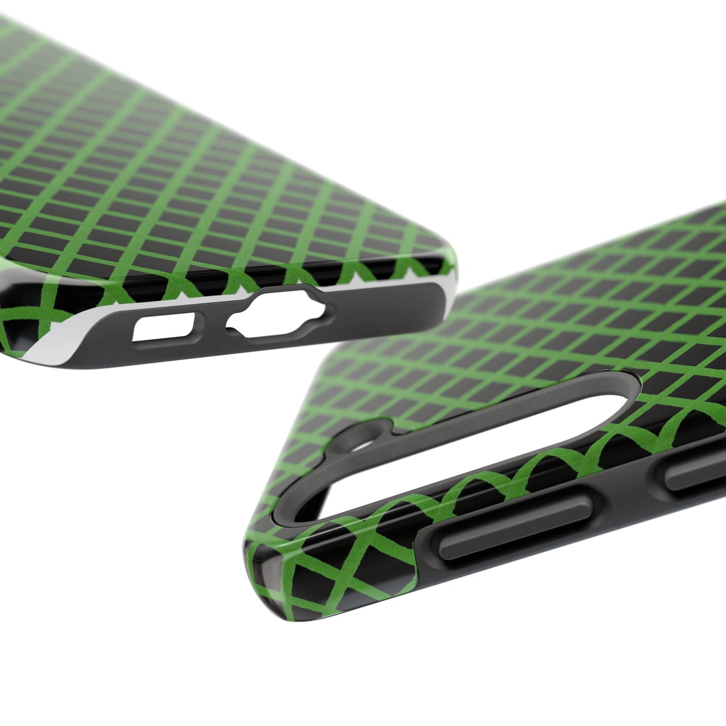 Trellis Green / Black Phone Case