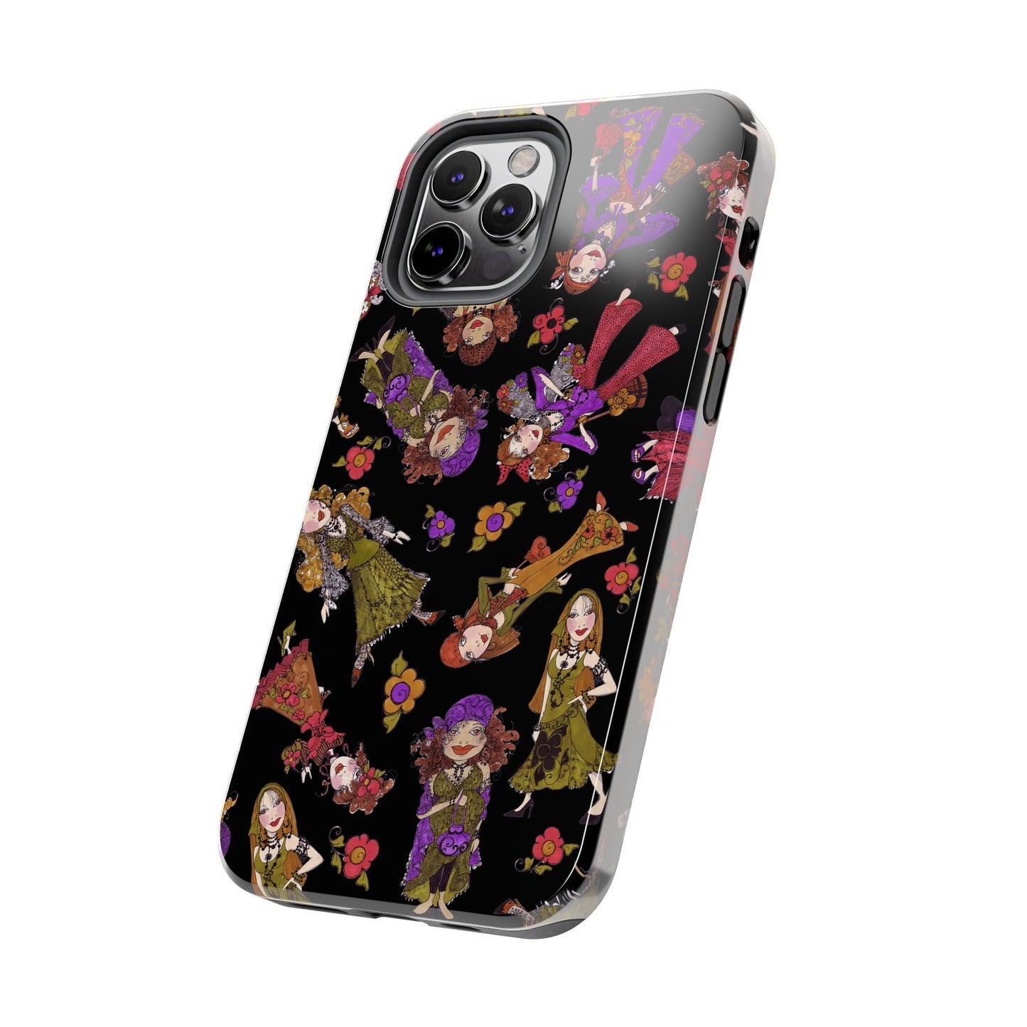 Tossed Gypsies Black Phone Case