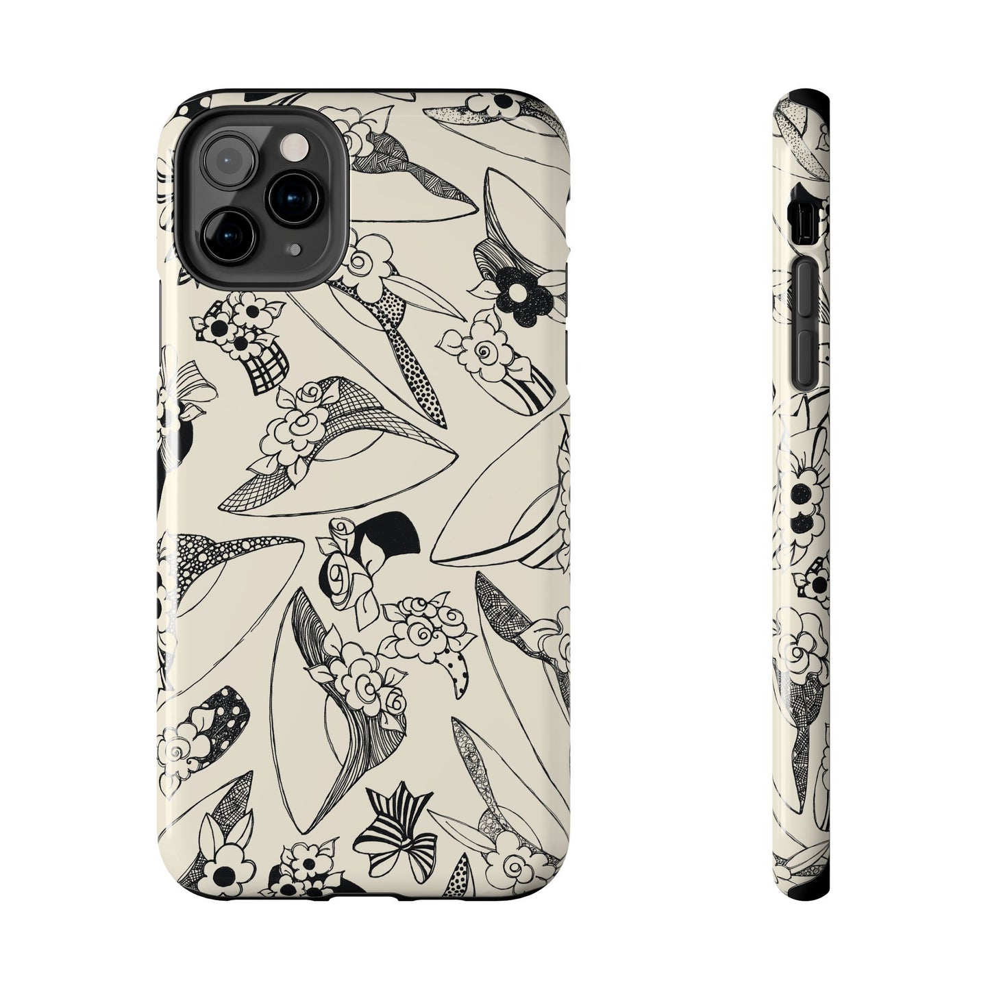 Millinery Ivory / Black Phone Case