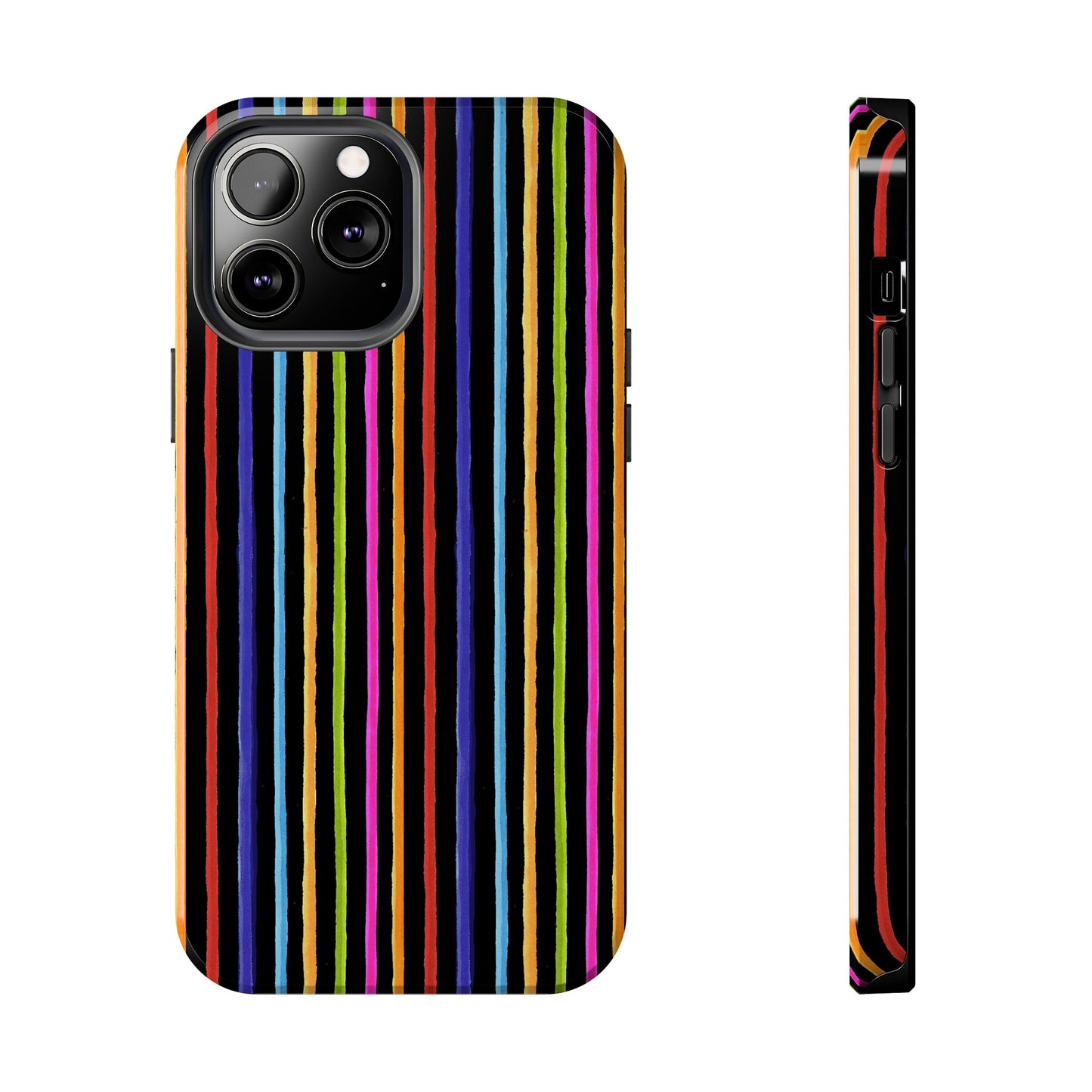 Happy Stripe Black Phone Case