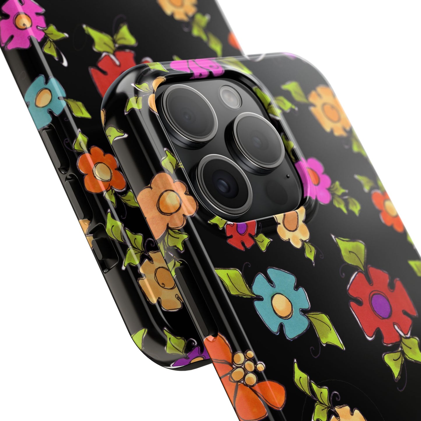 Dog Blooms Black Phone Case