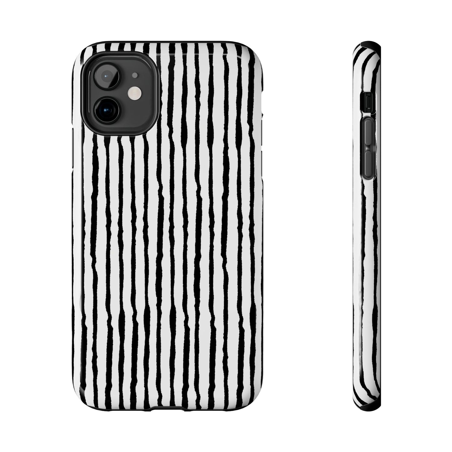 Sorta Stripe White / Black Phone Case