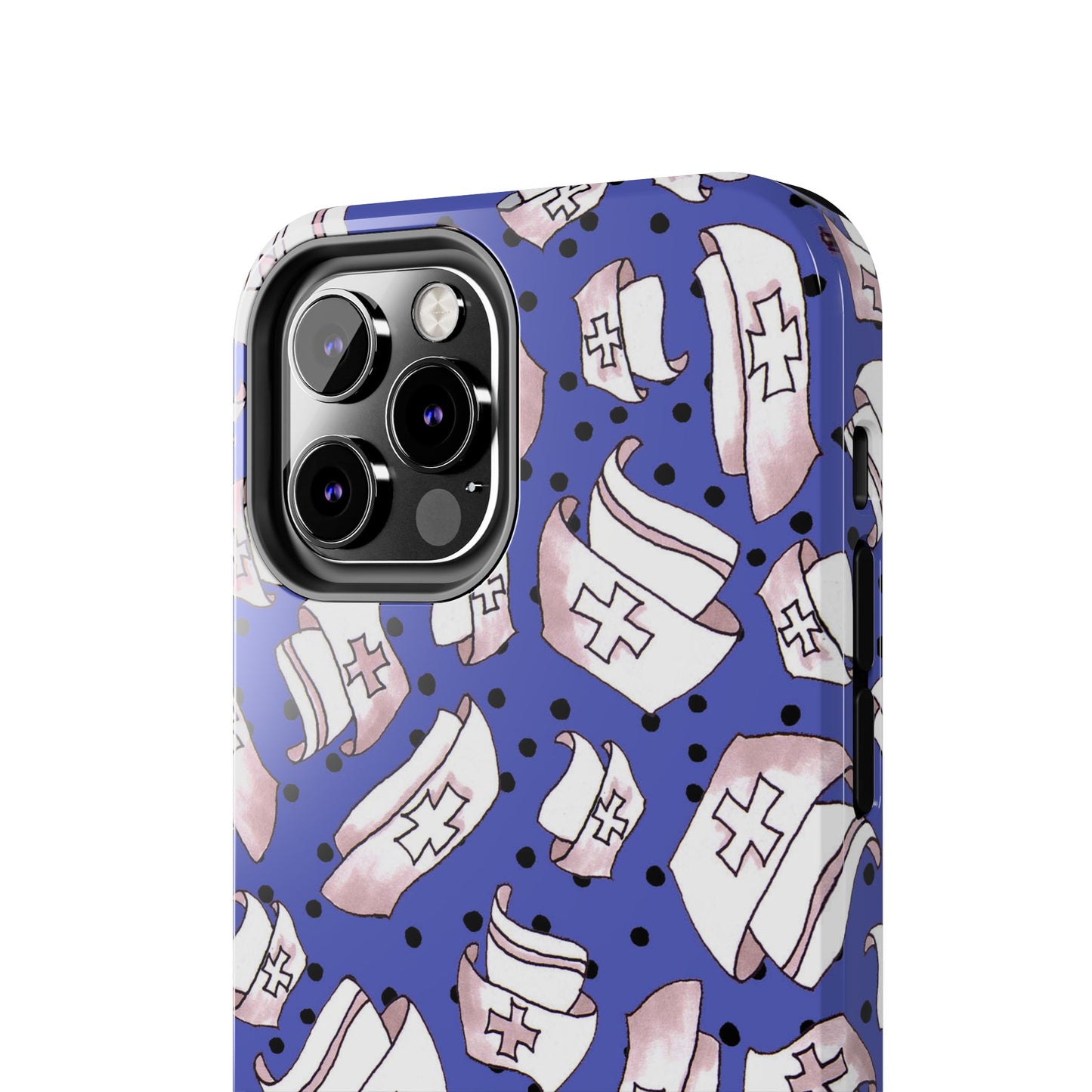 Med Hats Blue / Black Phone Case