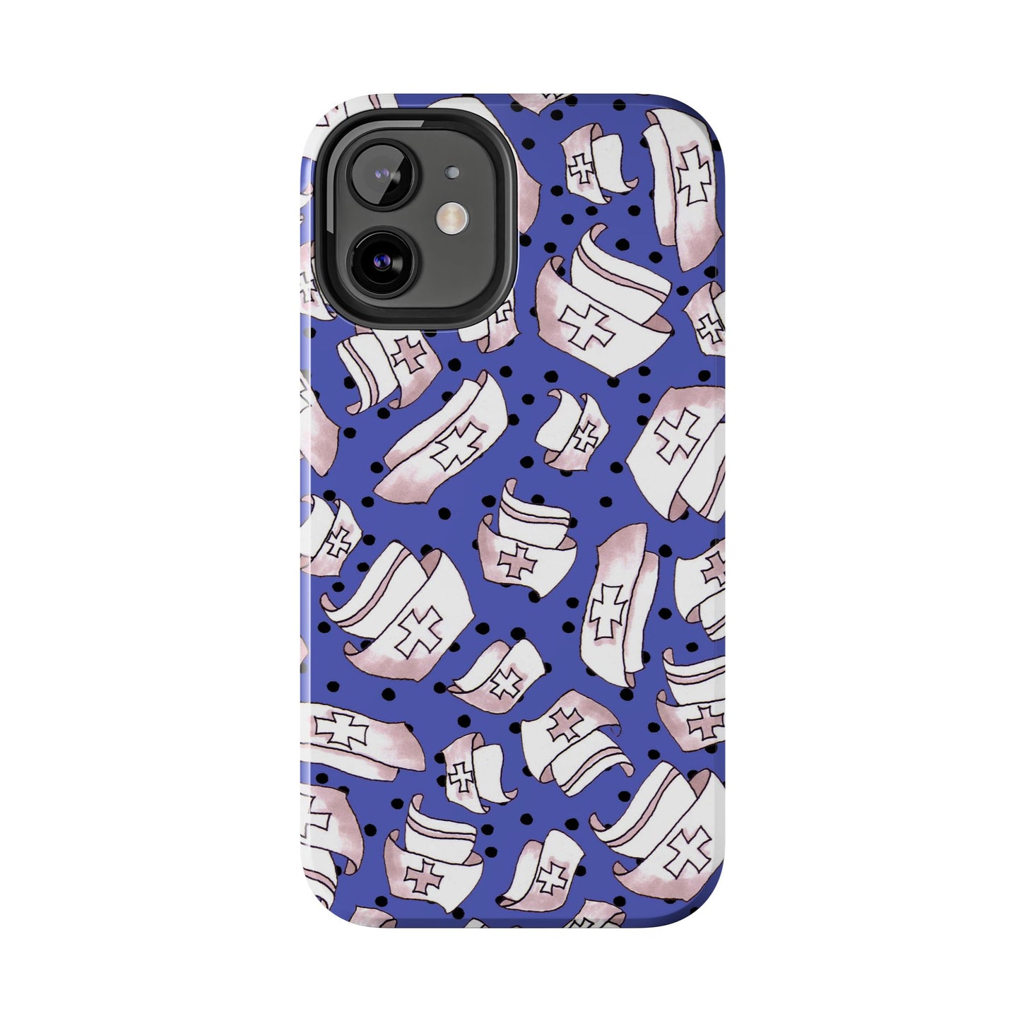 Med Hats Blue / Black Phone Case