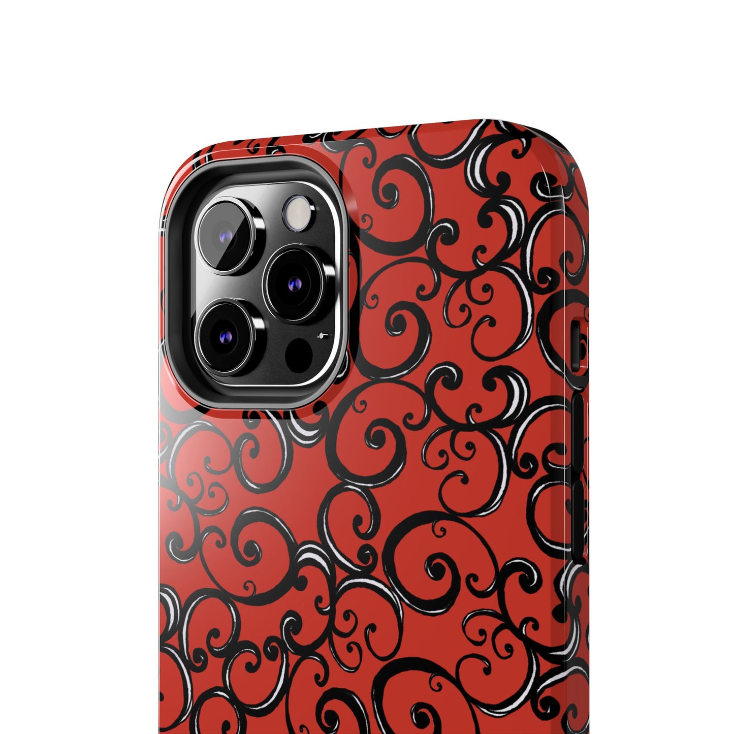 Curls Red / Black Phone Case