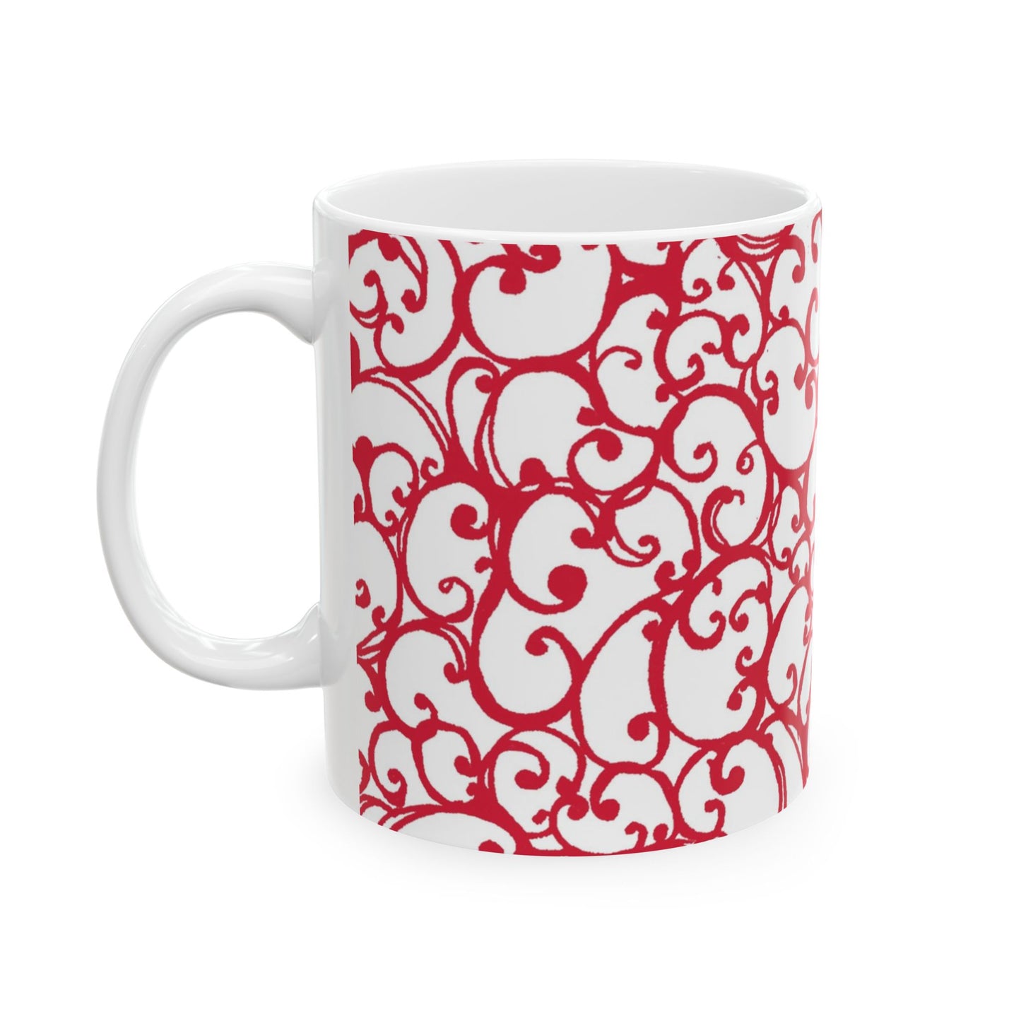Scrollie White / Red Cup