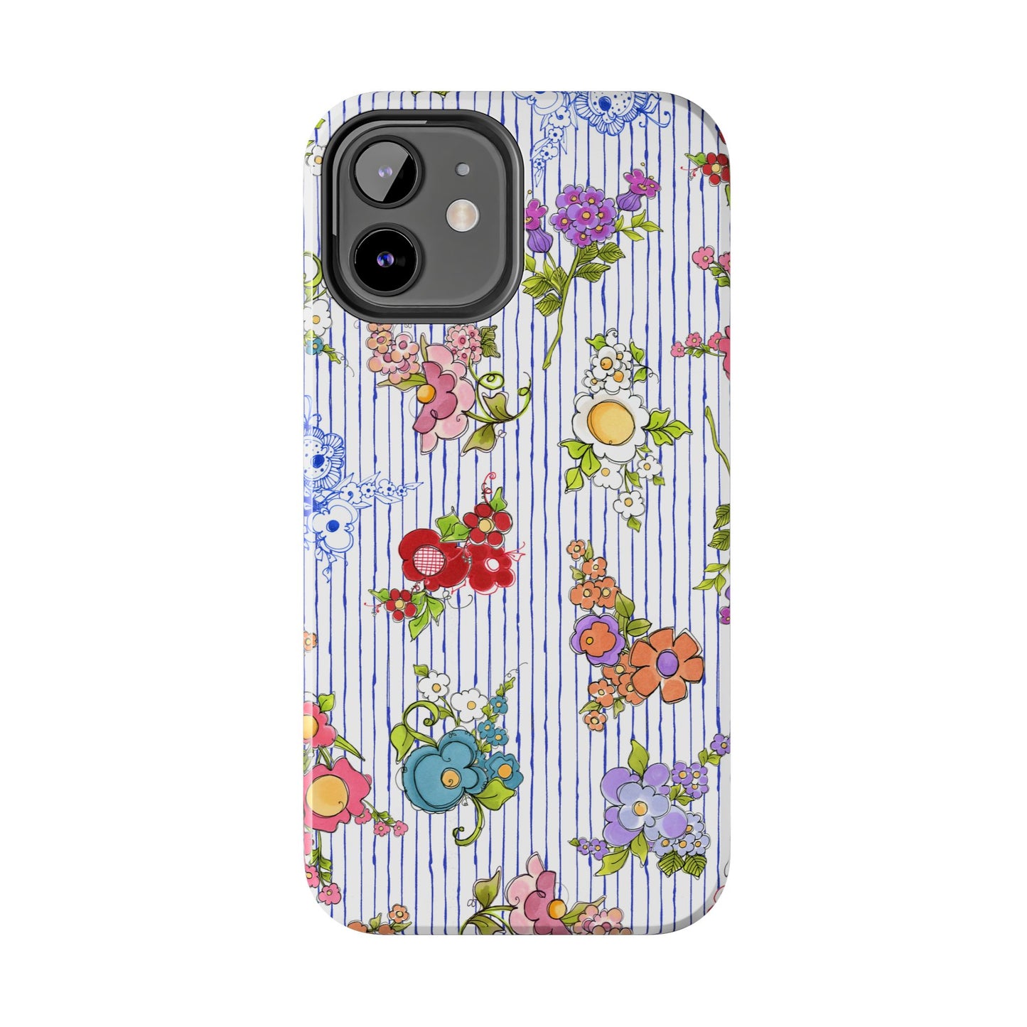 Mixed Bouquets Blue / White Phone Case