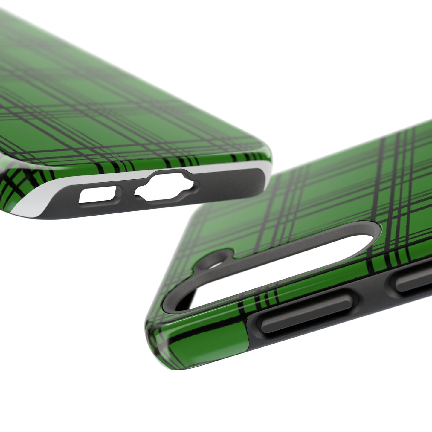 Glad Plaid Green / Black Phone Case