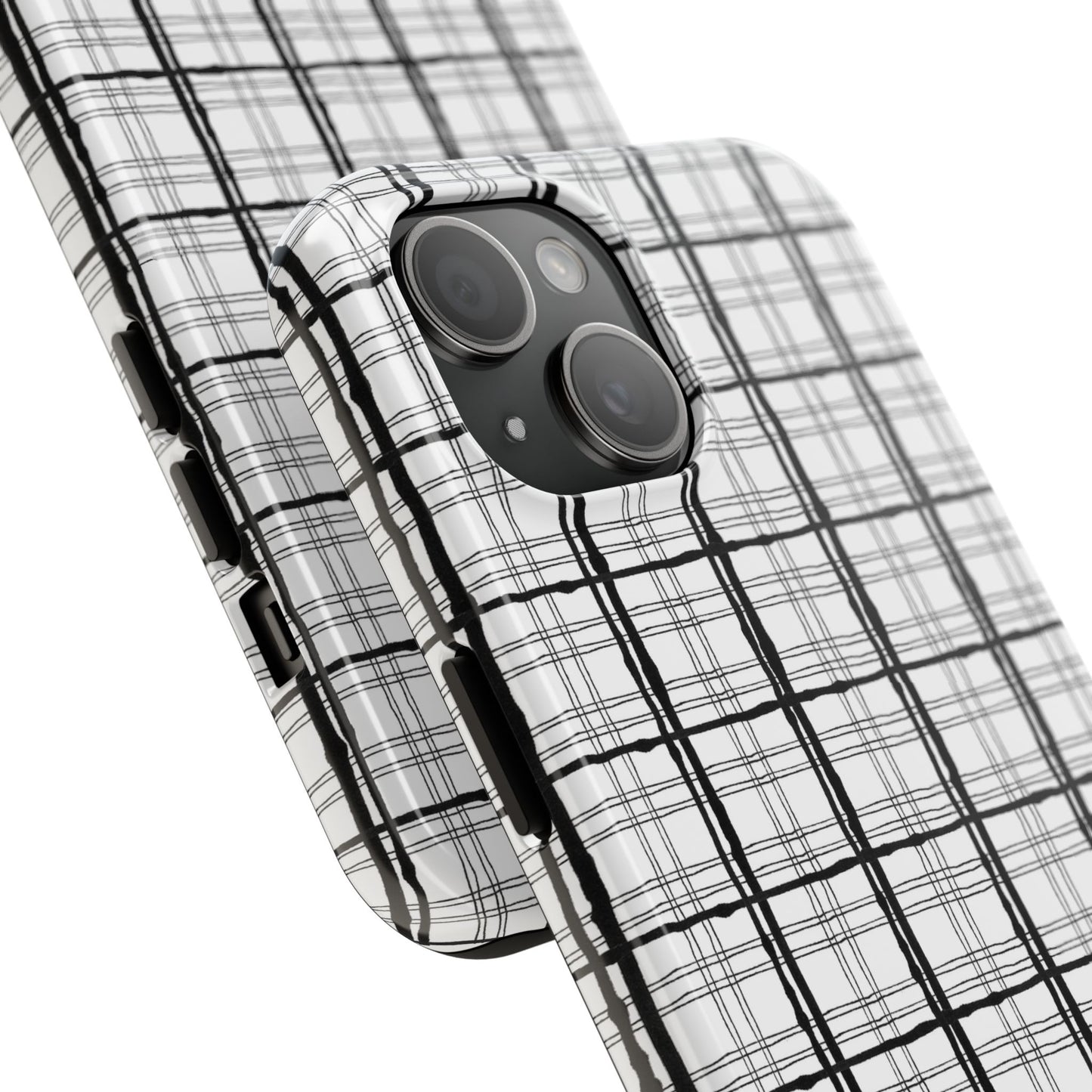 Sophistiplaid White / Black Phone Case