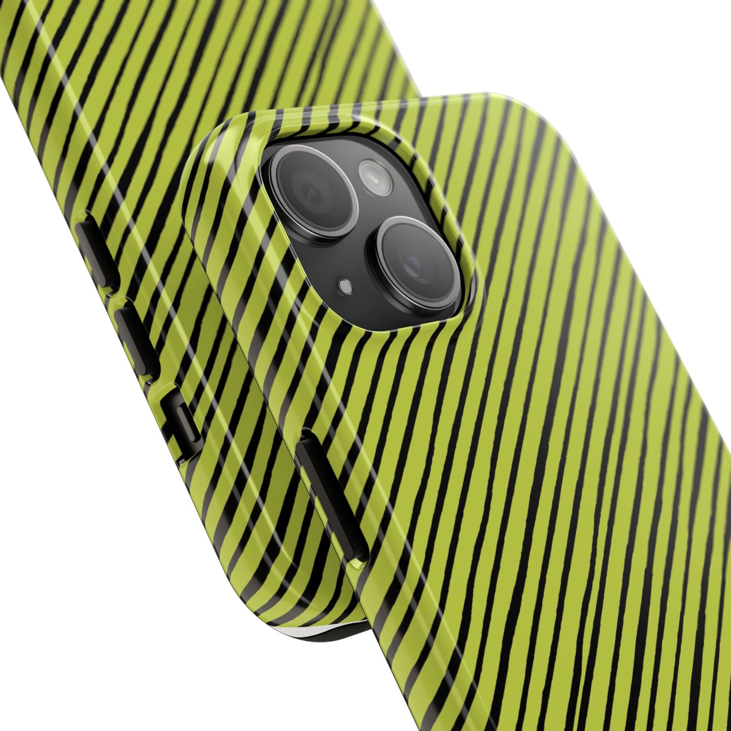 Quirky Bias Stripe Green / Black Phone Case