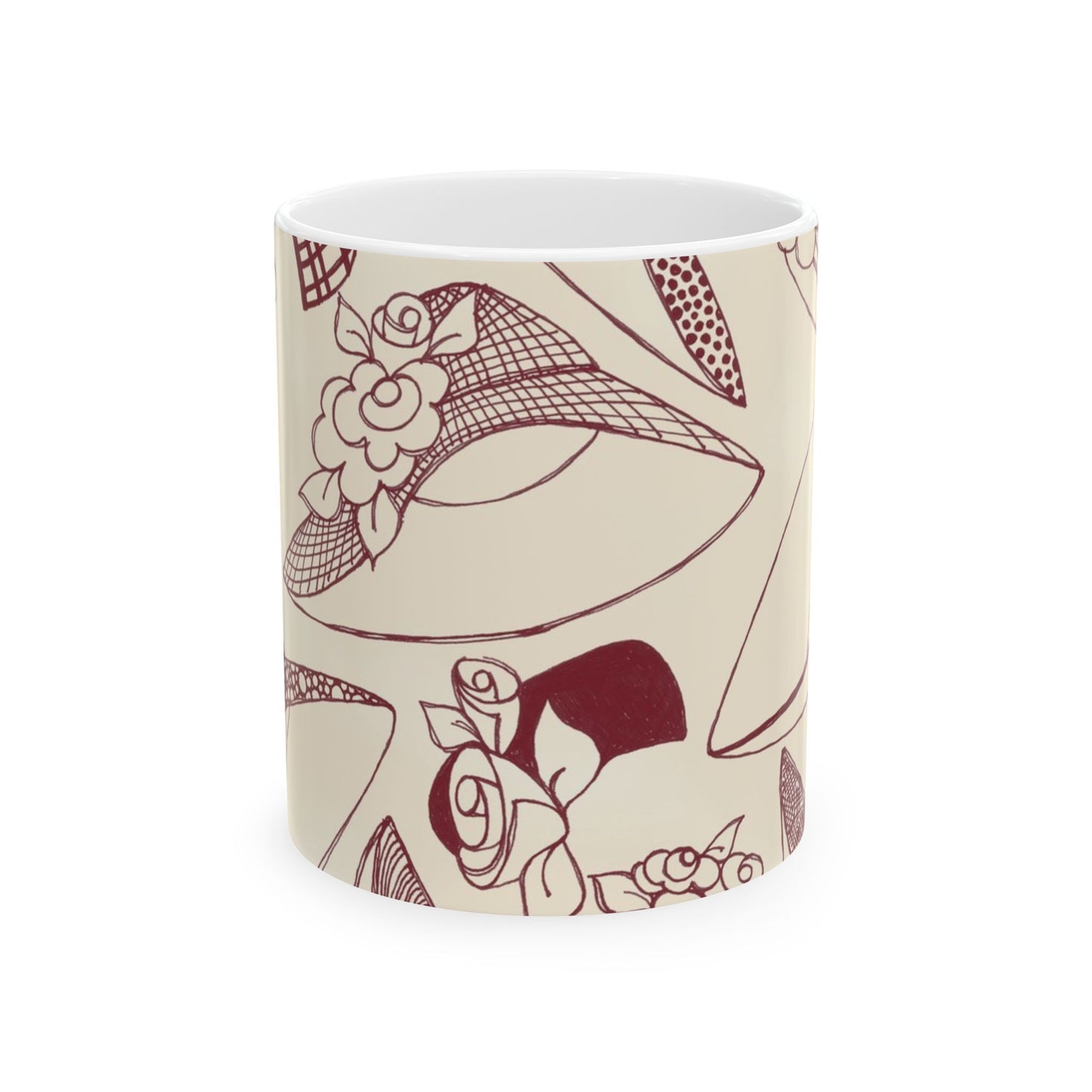Millinery Ivory / Red Cup