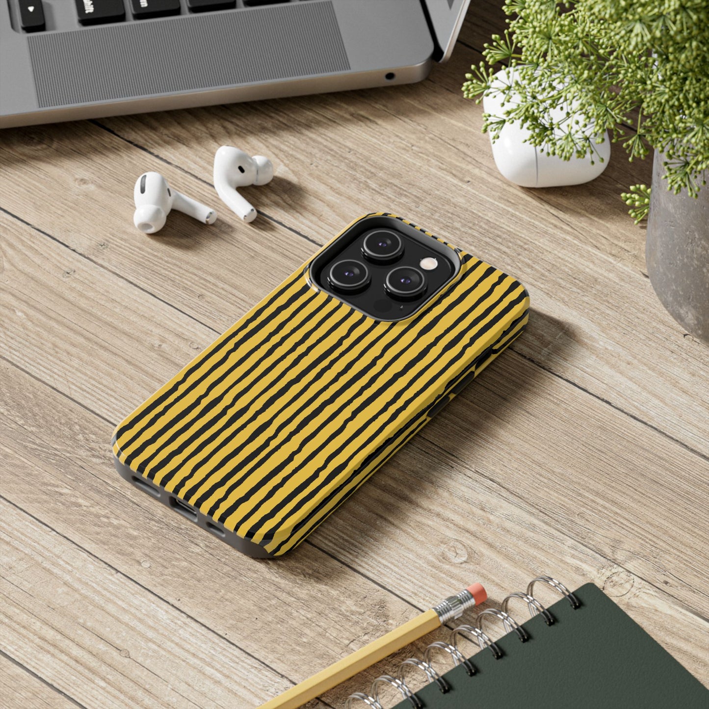 Sorta Stripe Yellow / Black Phone Case