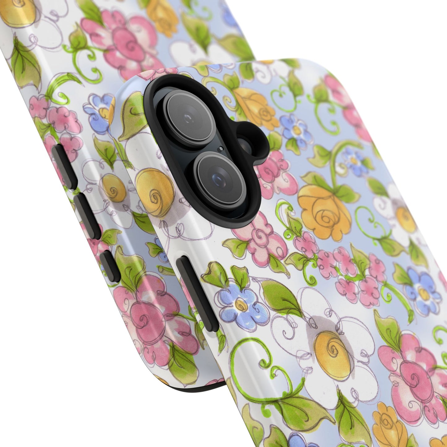 Flower Frolic Blue Phone Case