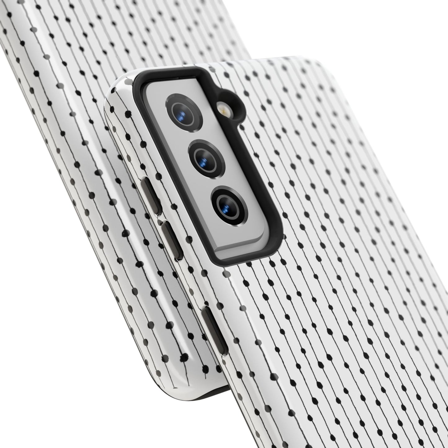 Pin Stripe White / Black Phone Case