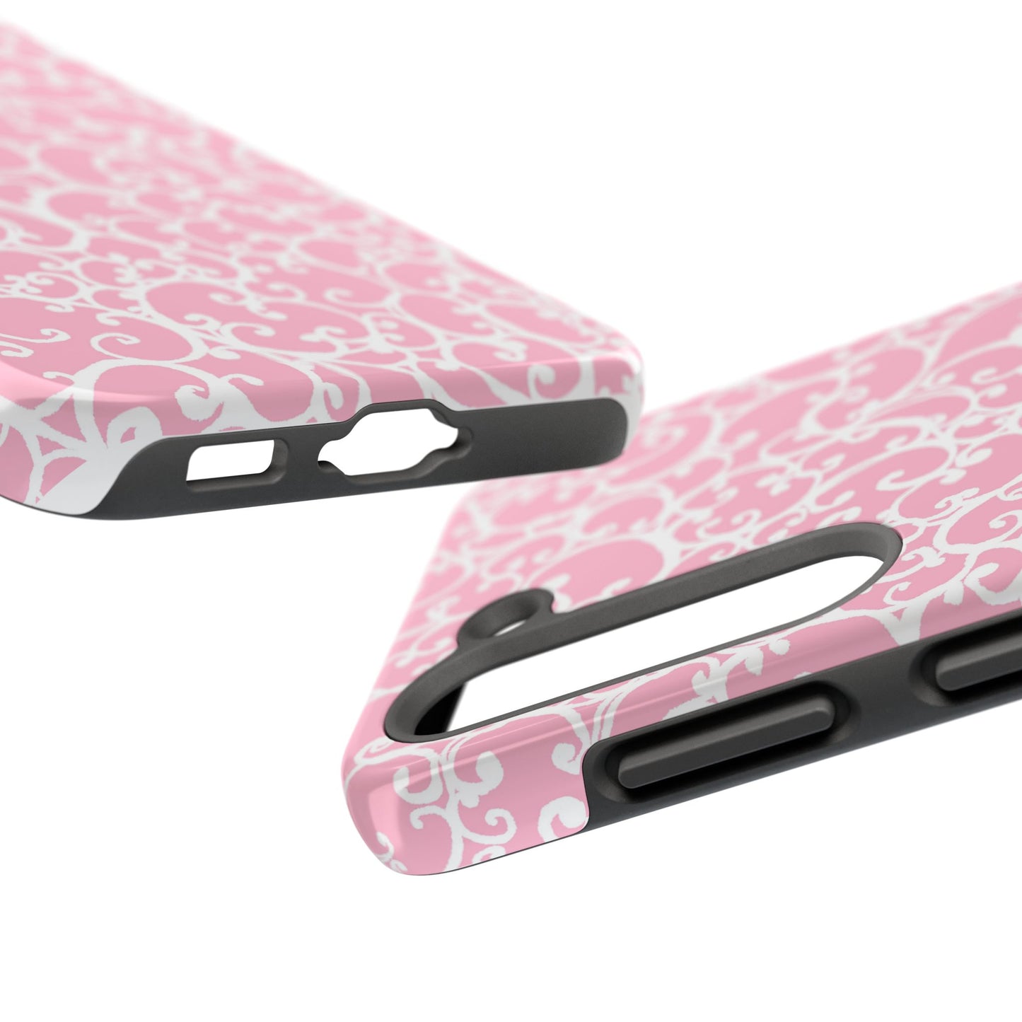 Scrollie Pink / White Phone Case