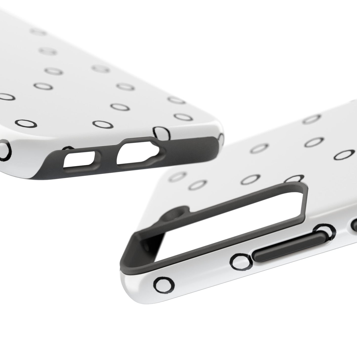 Open Dots White / Black Phone Case