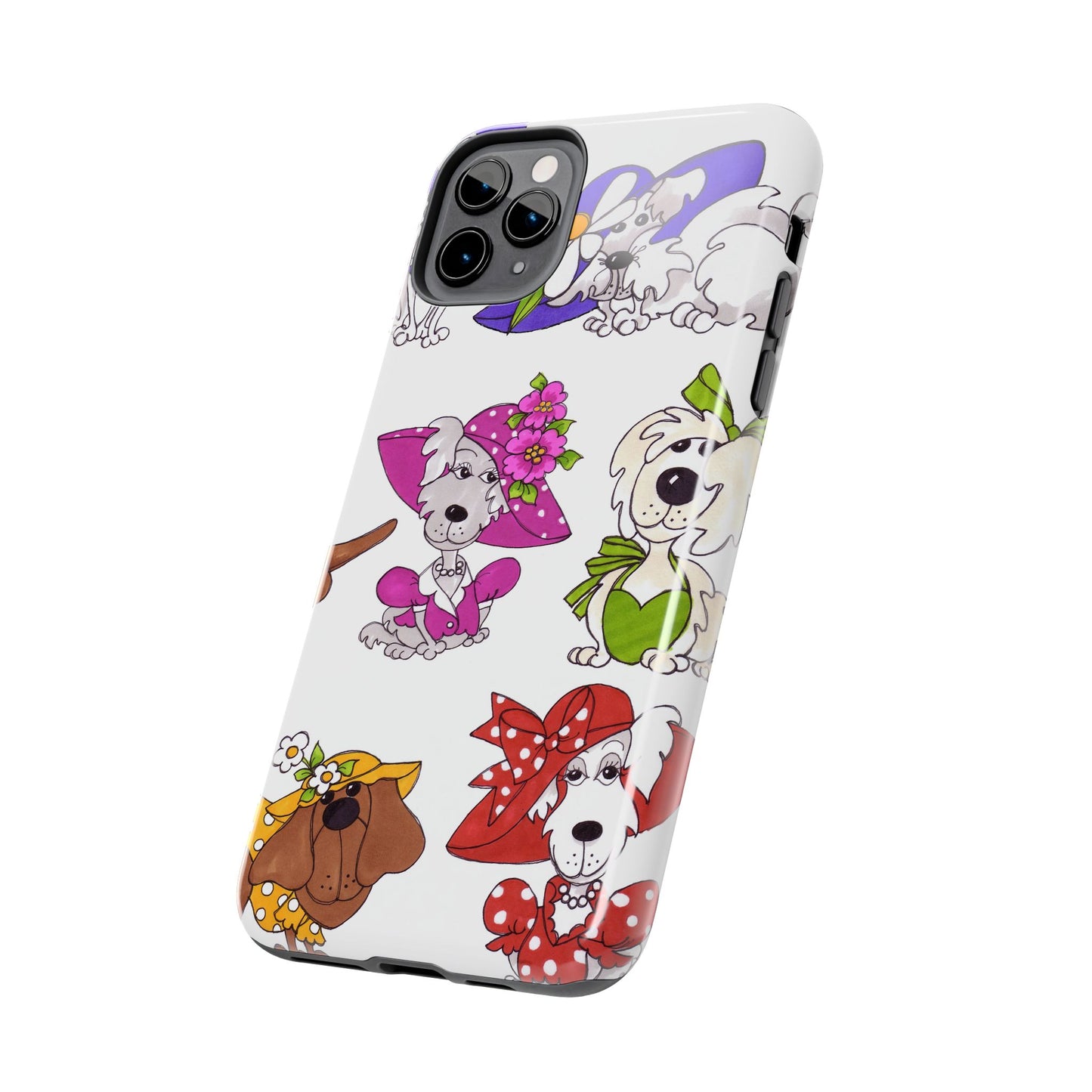 Fancy Dog Line Up White Phone Case