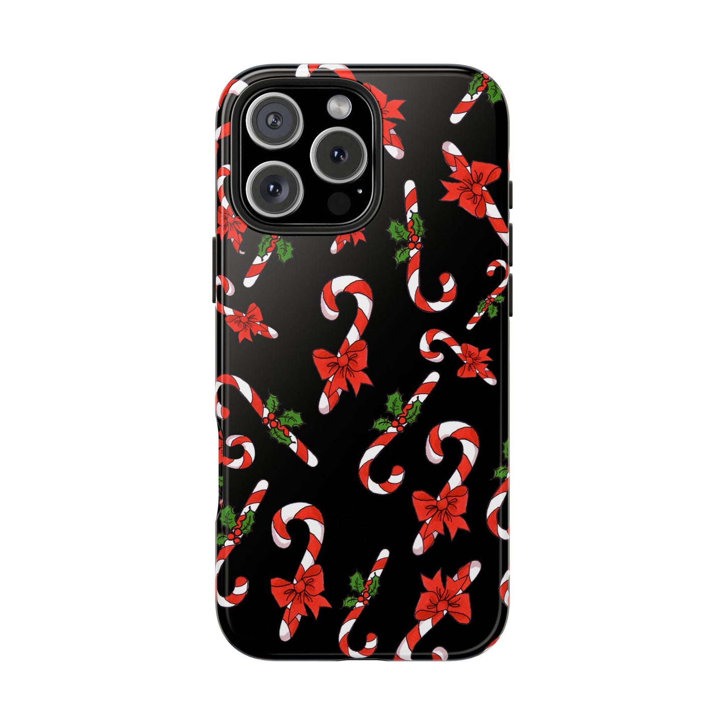 Candy Cane Crowd Black Phone Case