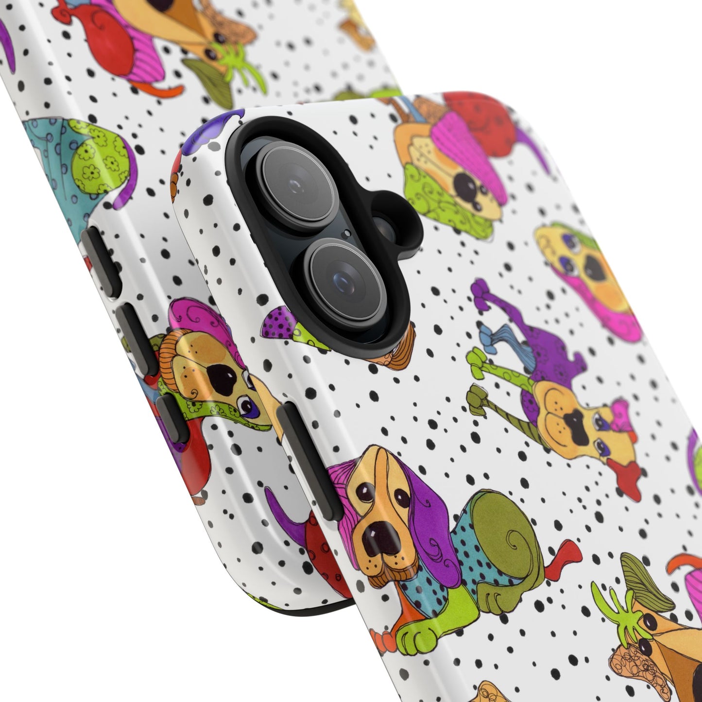 Tossed Happy Dogs White Phone Case