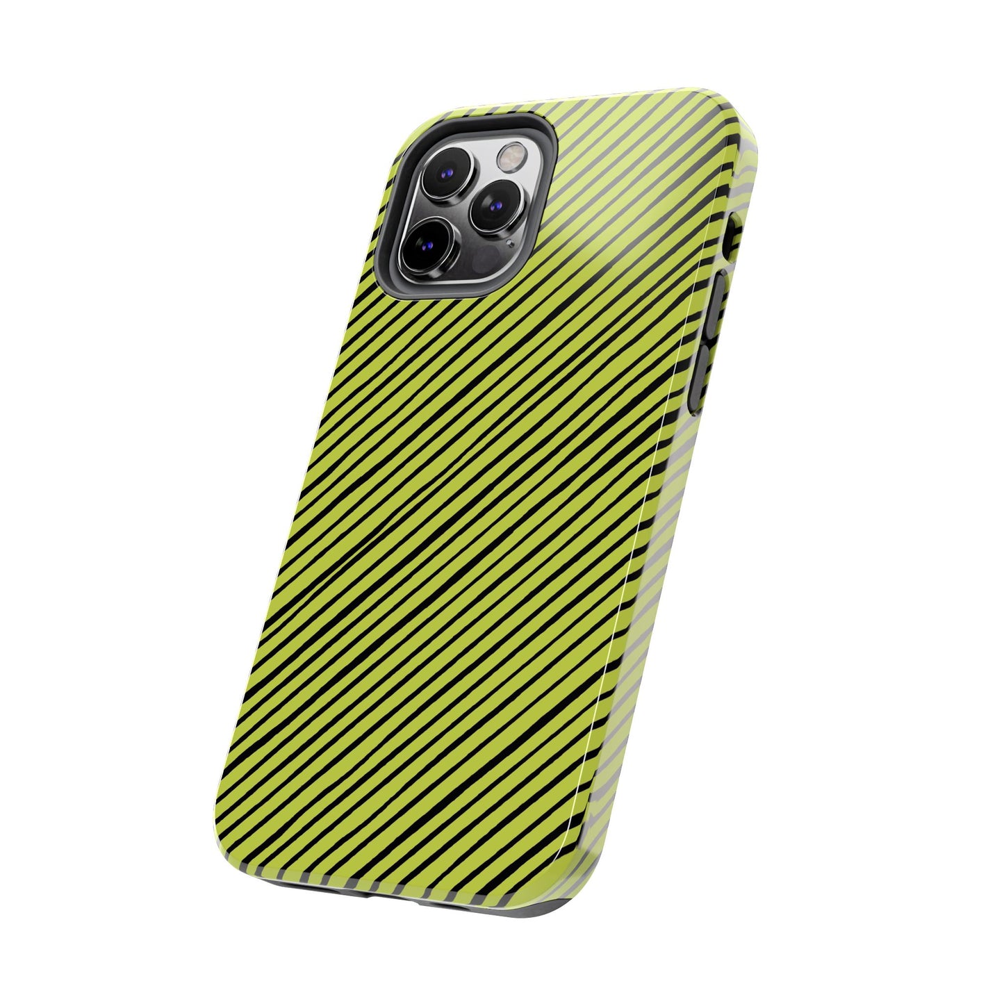 Quirky Bias Stripe Green / Black Phone Case