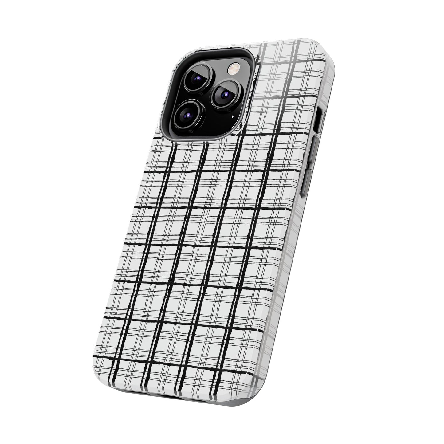 Sophistiplaid White / Black Phone Case