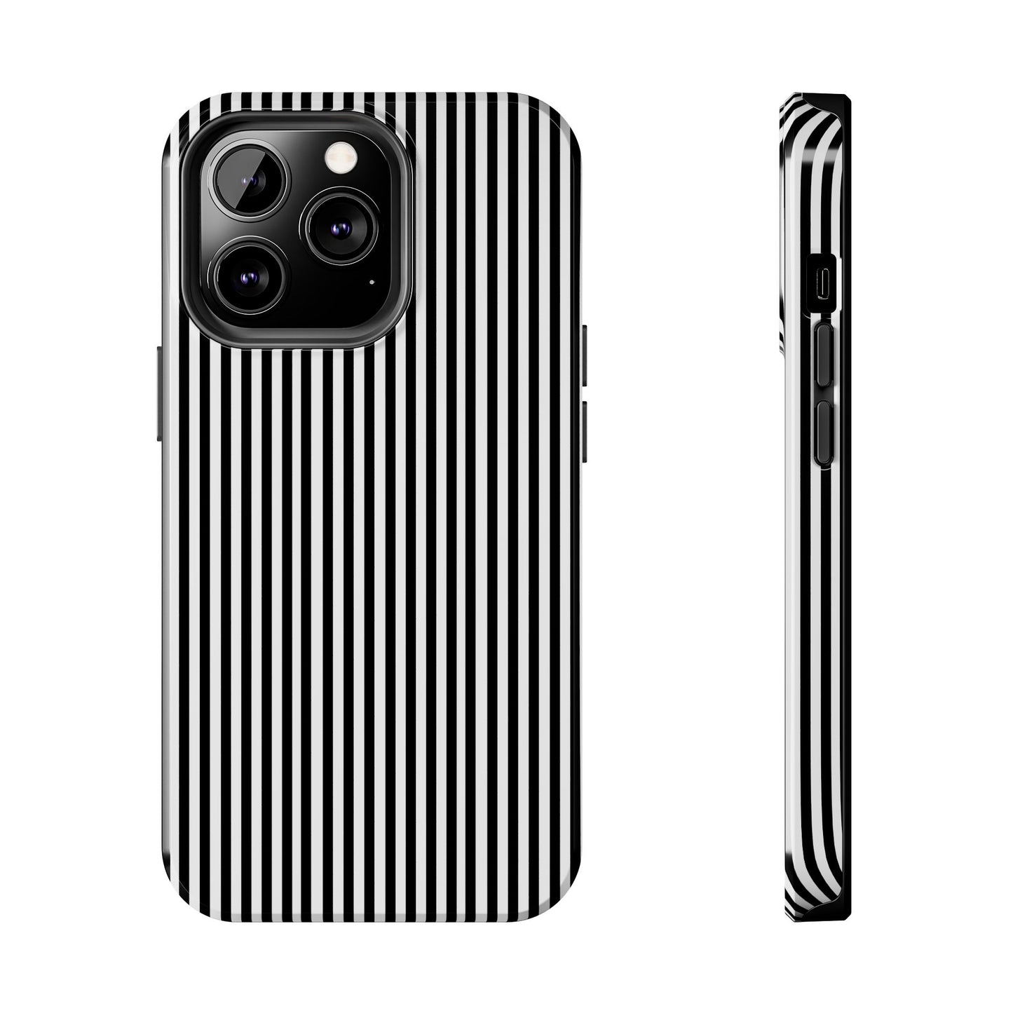 Stripe White / Black Phone Case