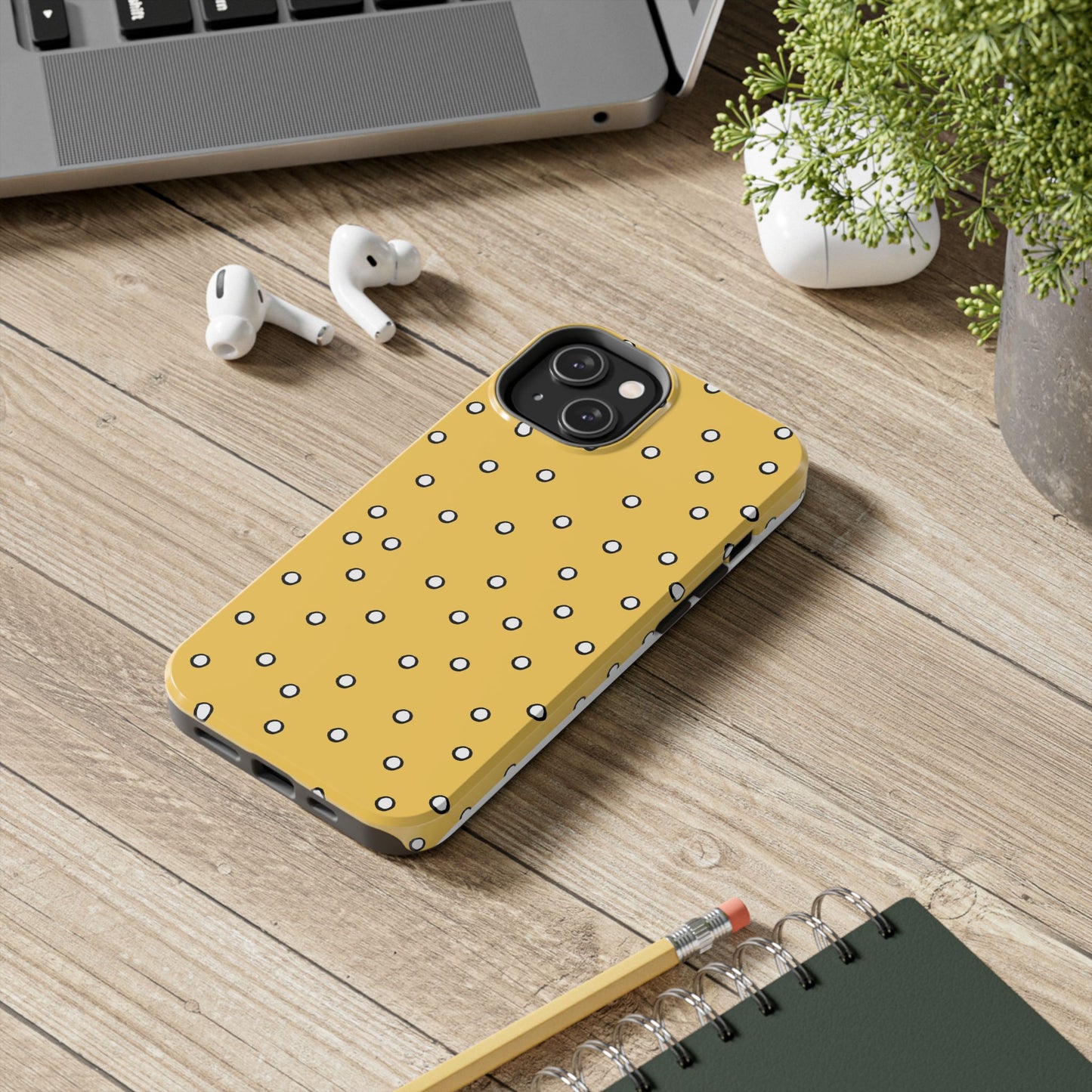 Dots Yellow / White / Black Phone Case