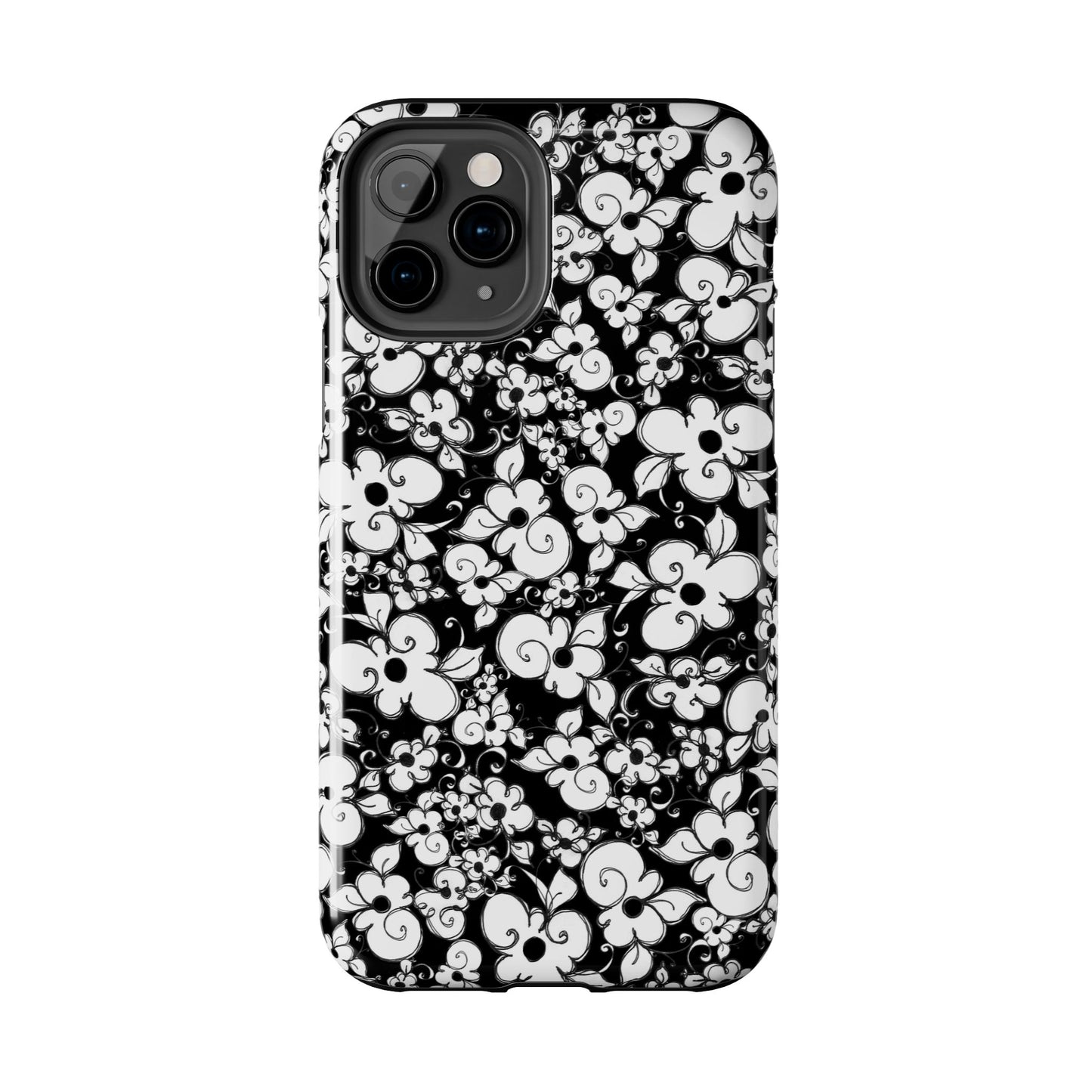 Dog Daisies Black Phone Case