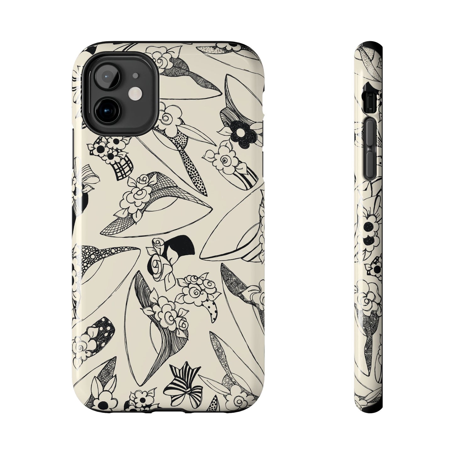 Millinery Ivory / Black Phone Case