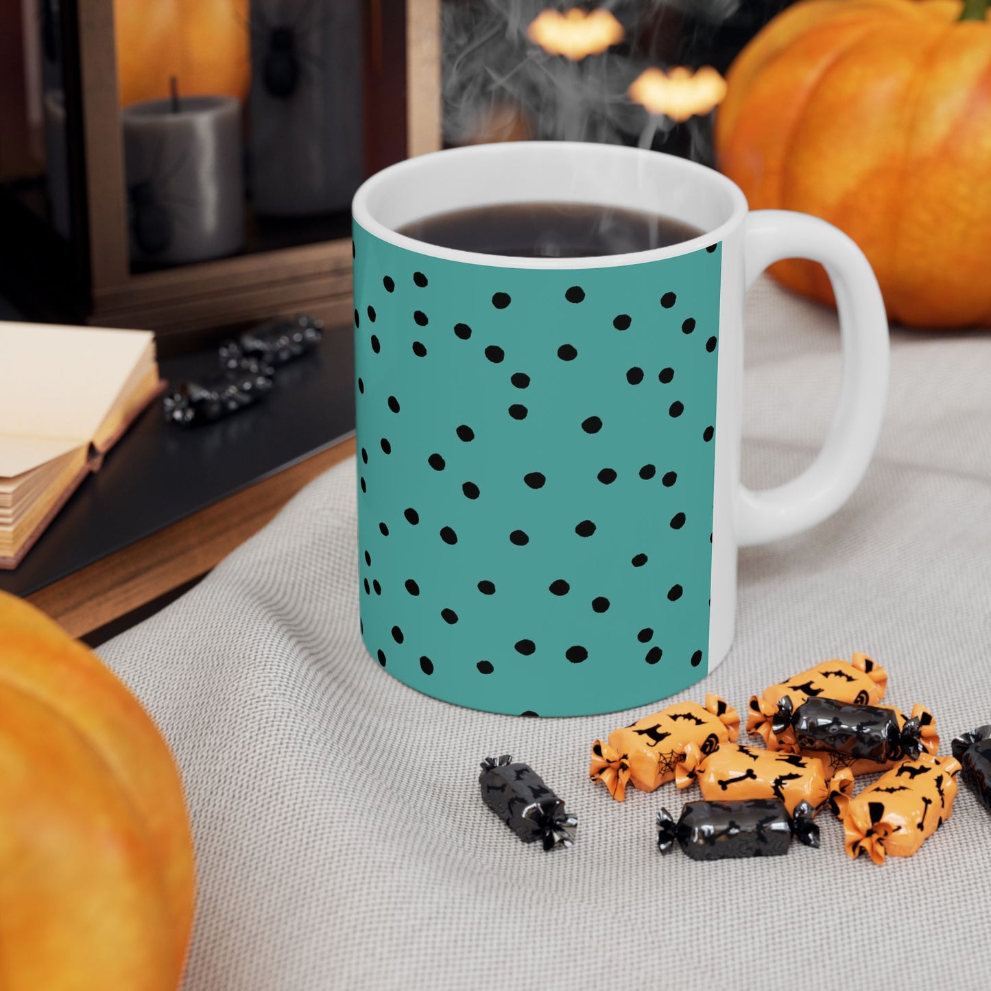 Dinky Dots Turquoise / Black Cup