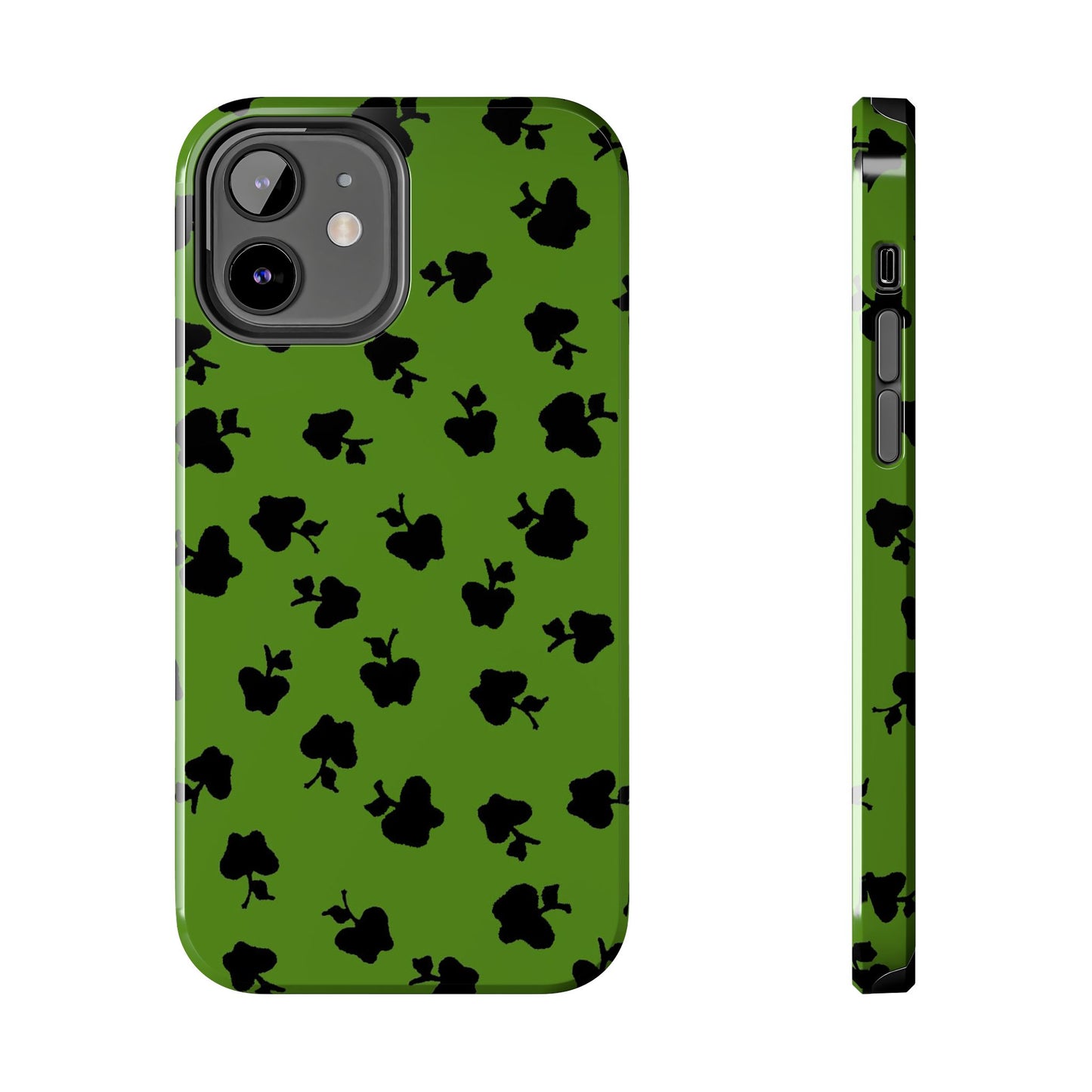 Happy Apples Green / Black Phone Case