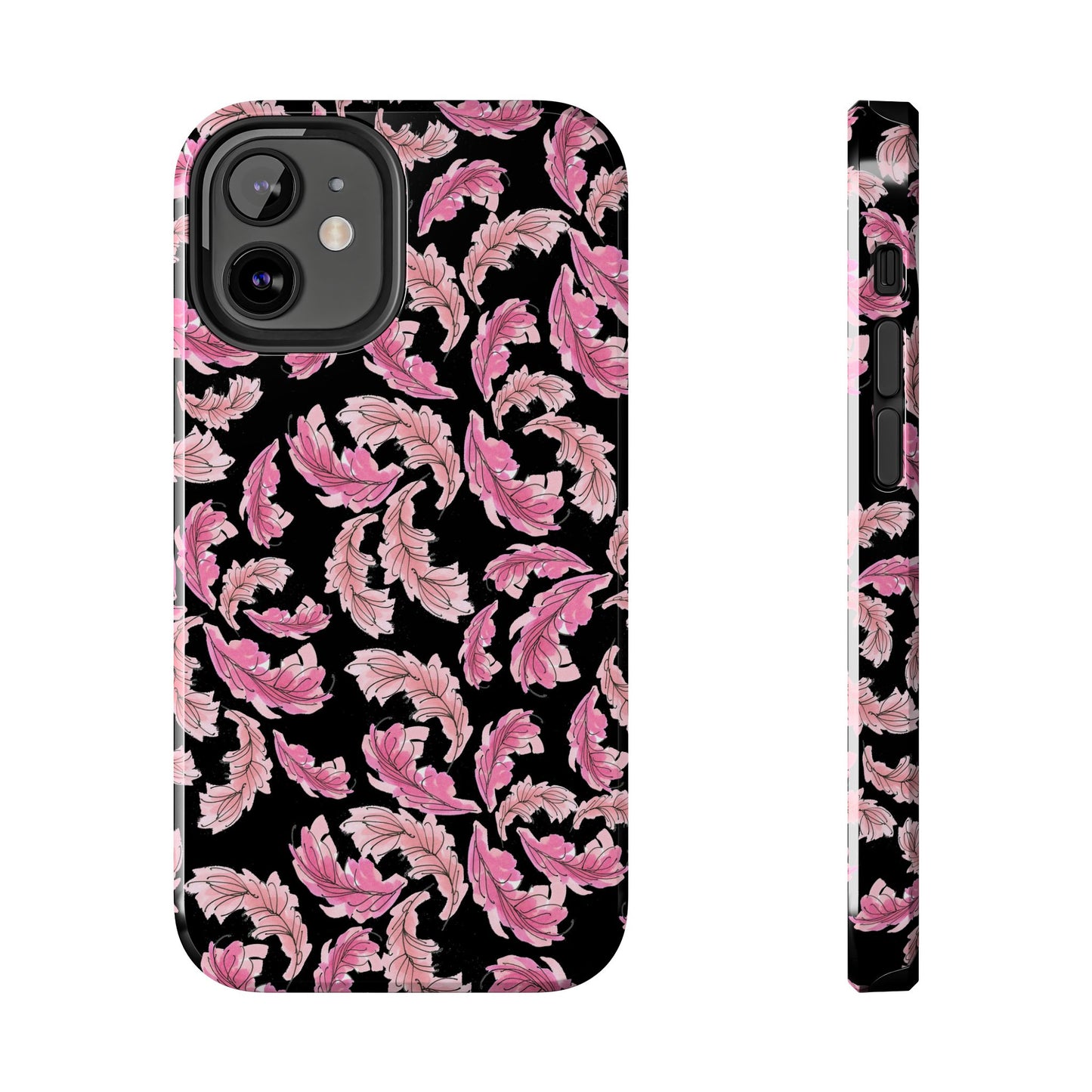 Flam Feathers Black Phone Case