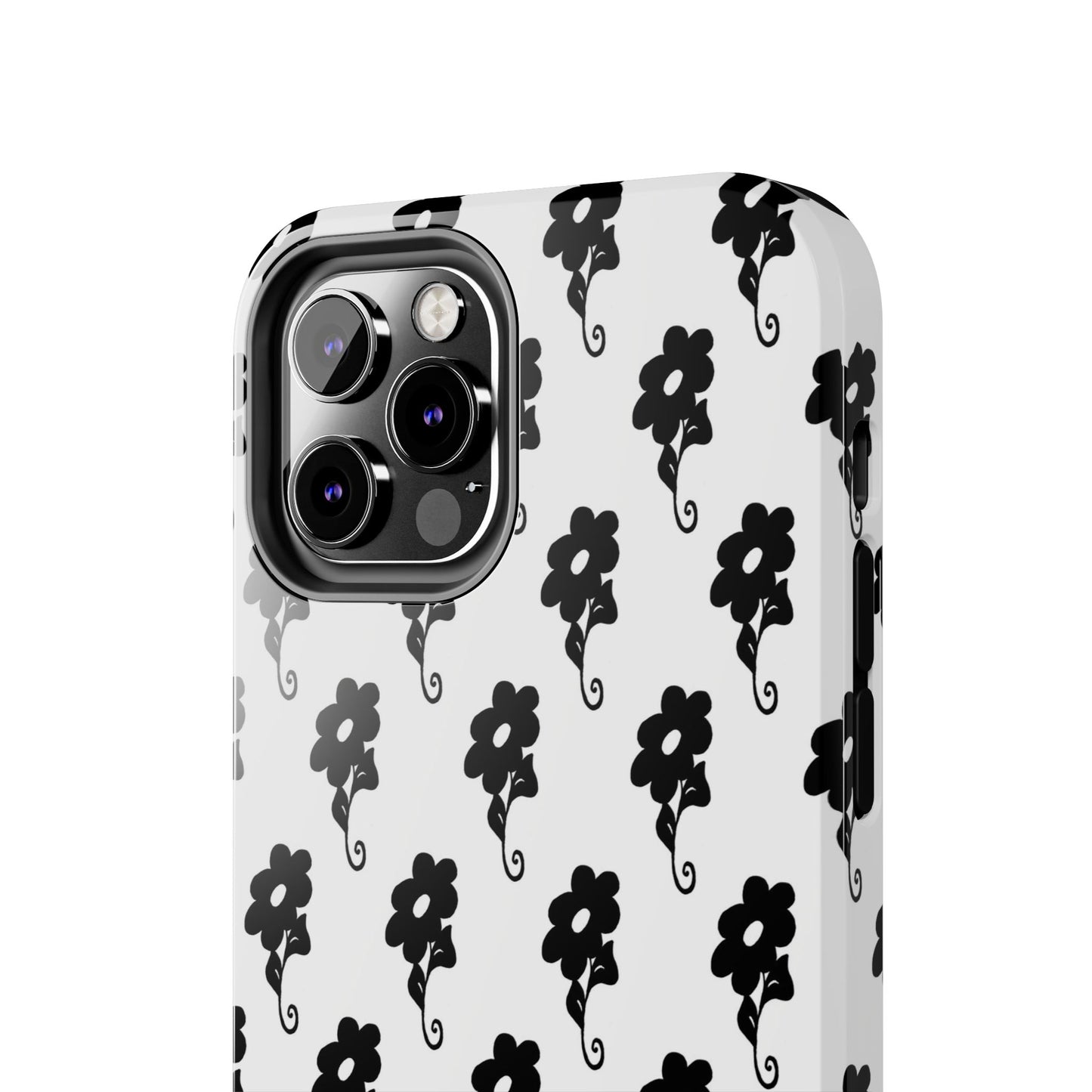 Flowers White / Black Phone Case