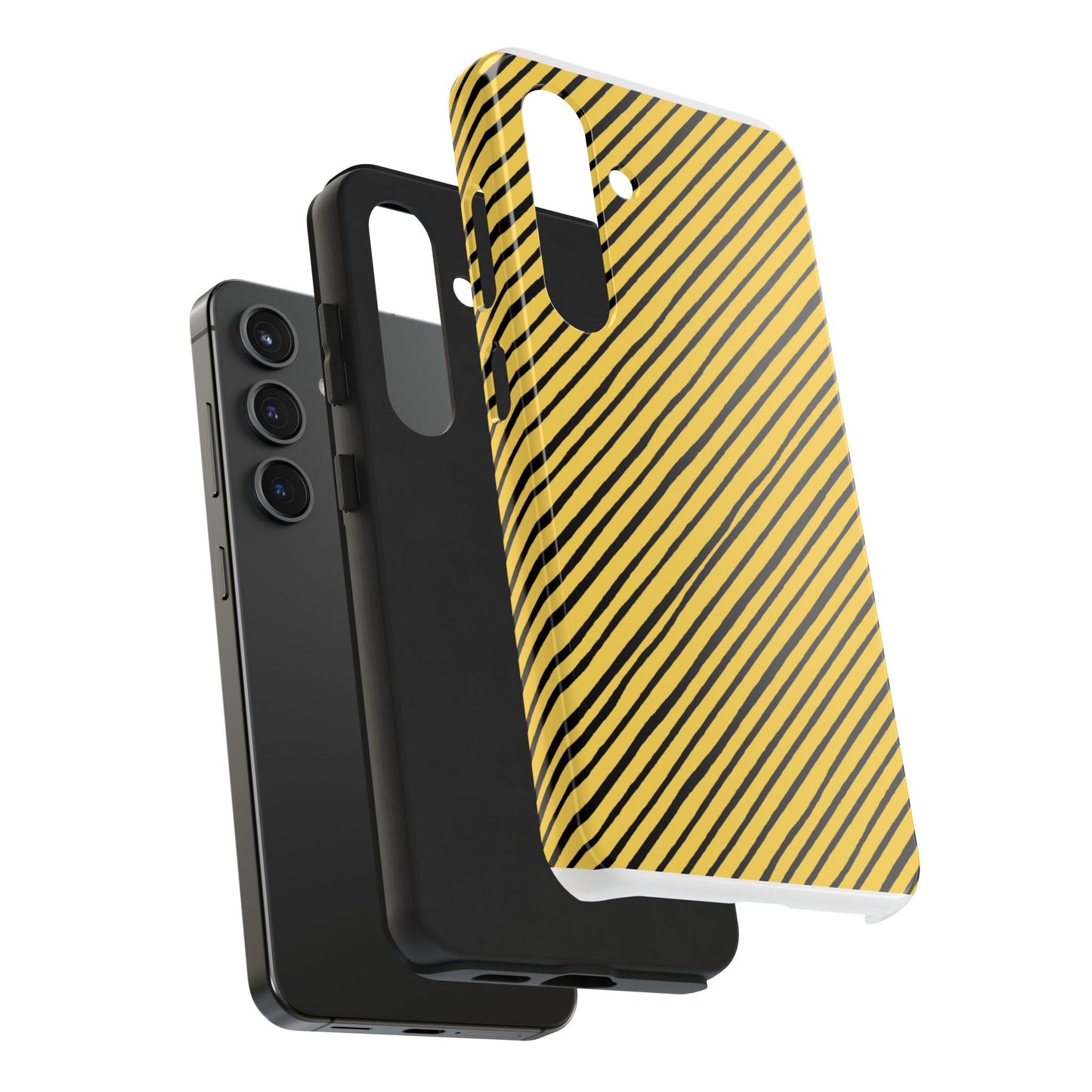 Quirky Bias Stripe Yellow / Black Phone Case