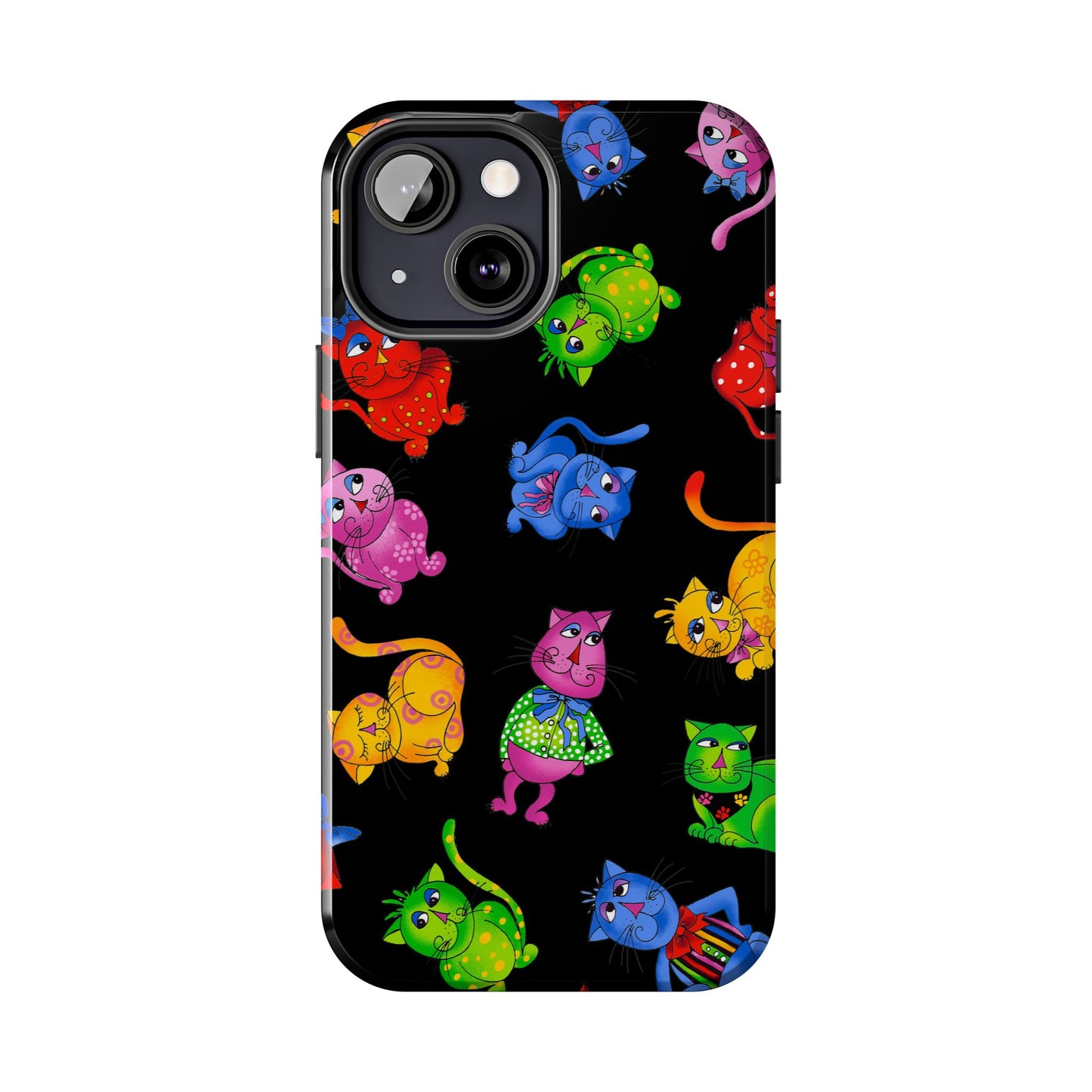 Tossed Cool Cats Black Phone Case