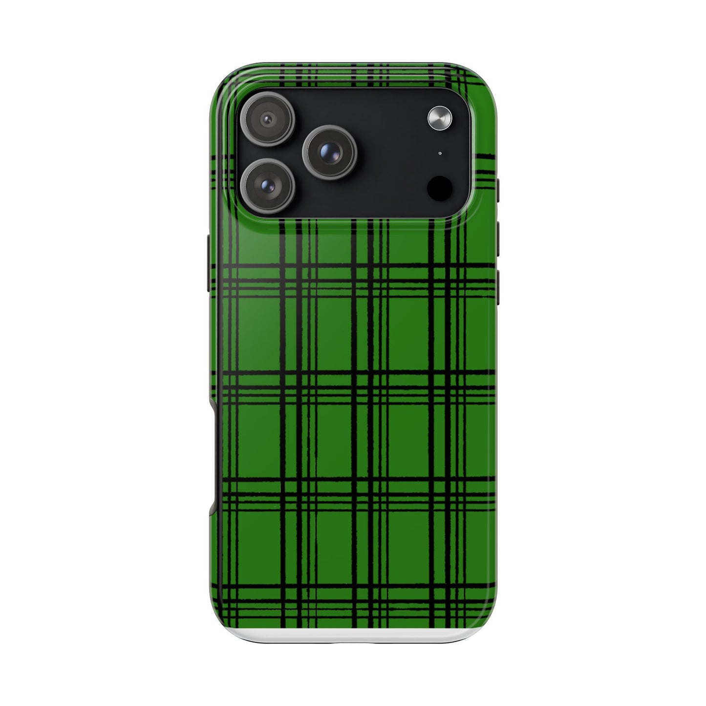 Glad Plaid Green / Black Phone Case